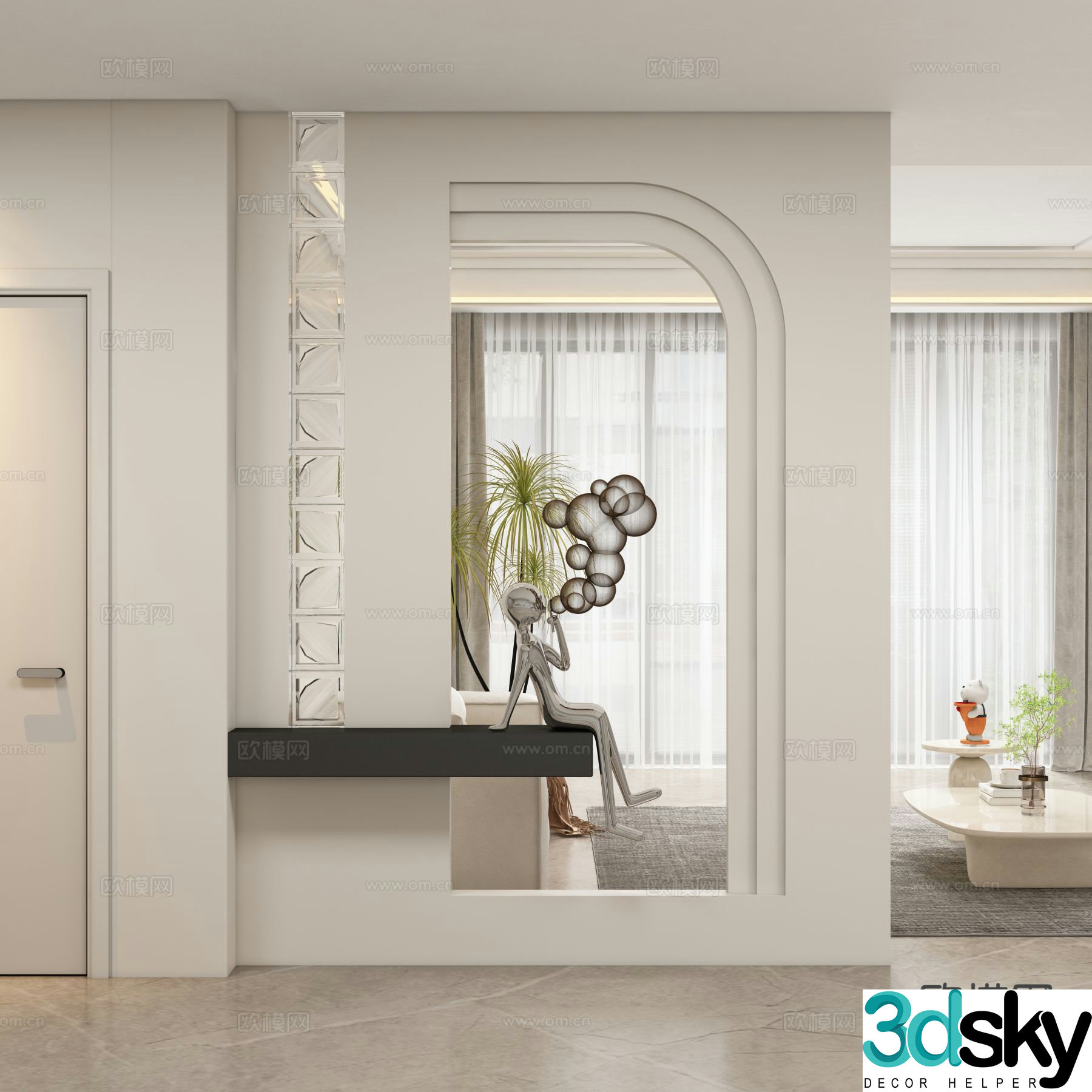 Entrance hall partition aisle 3D model