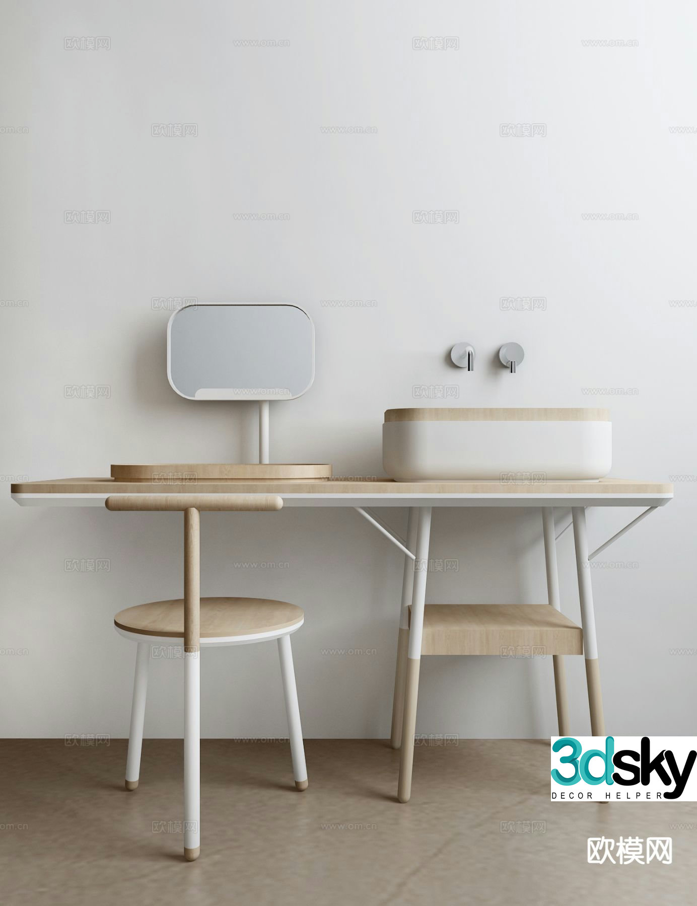 nordic dressing table 3d model