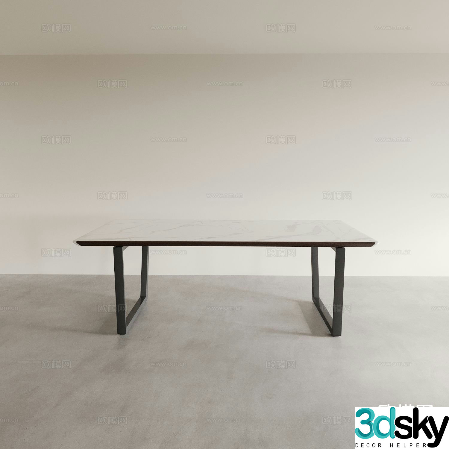 Marble dining table 3d model
