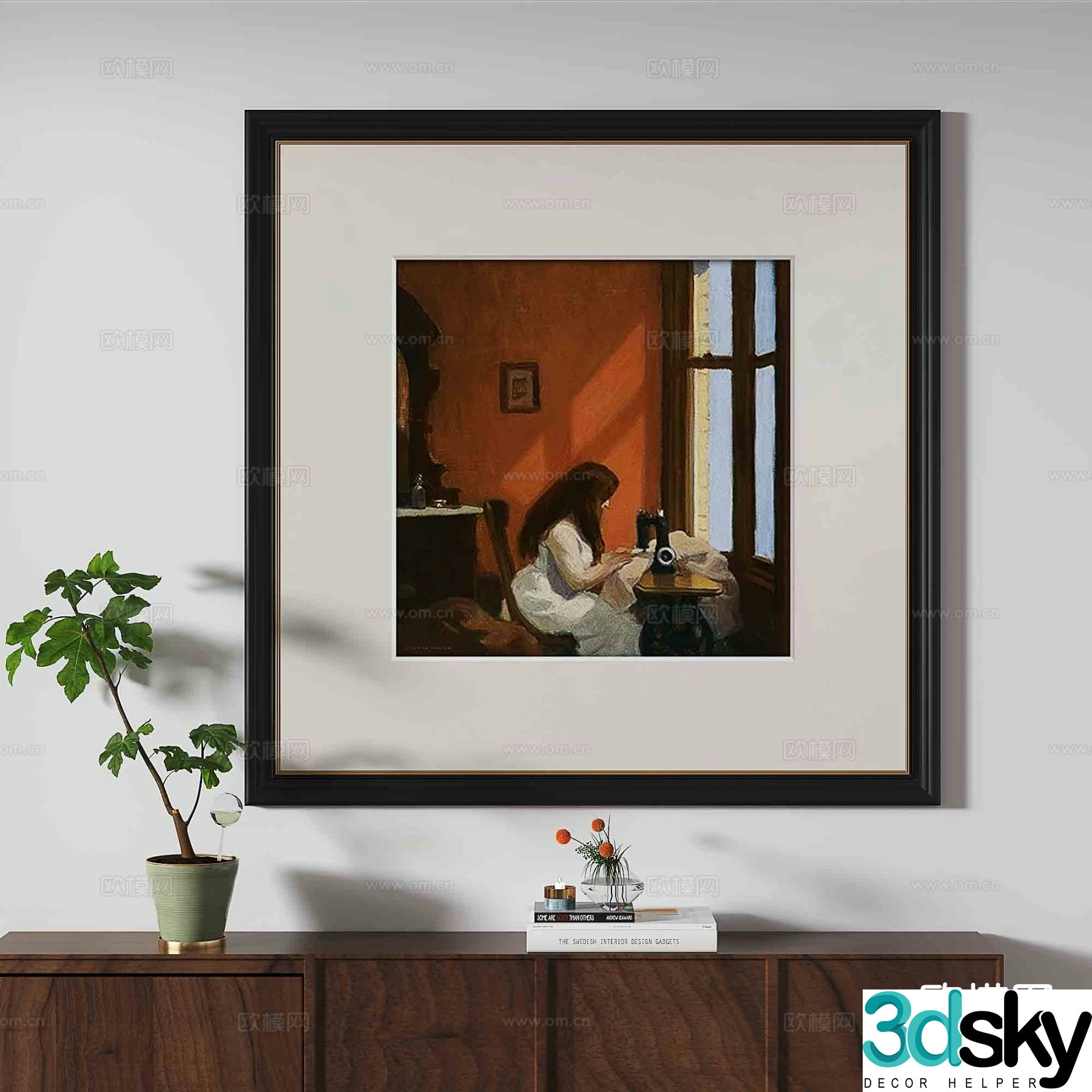 Medieval style oil painting art painting decorative painting 3D model
