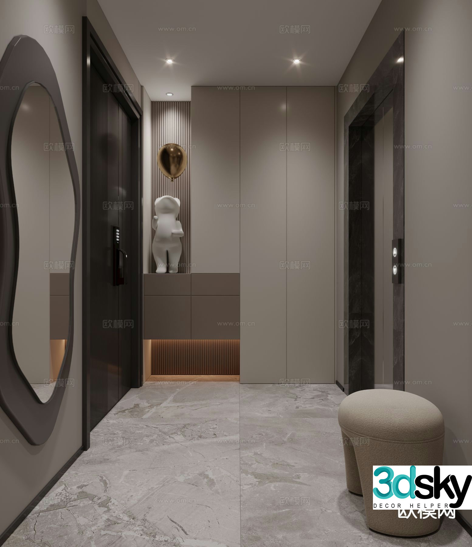 Entrance hall entrance hall aisle 3D model