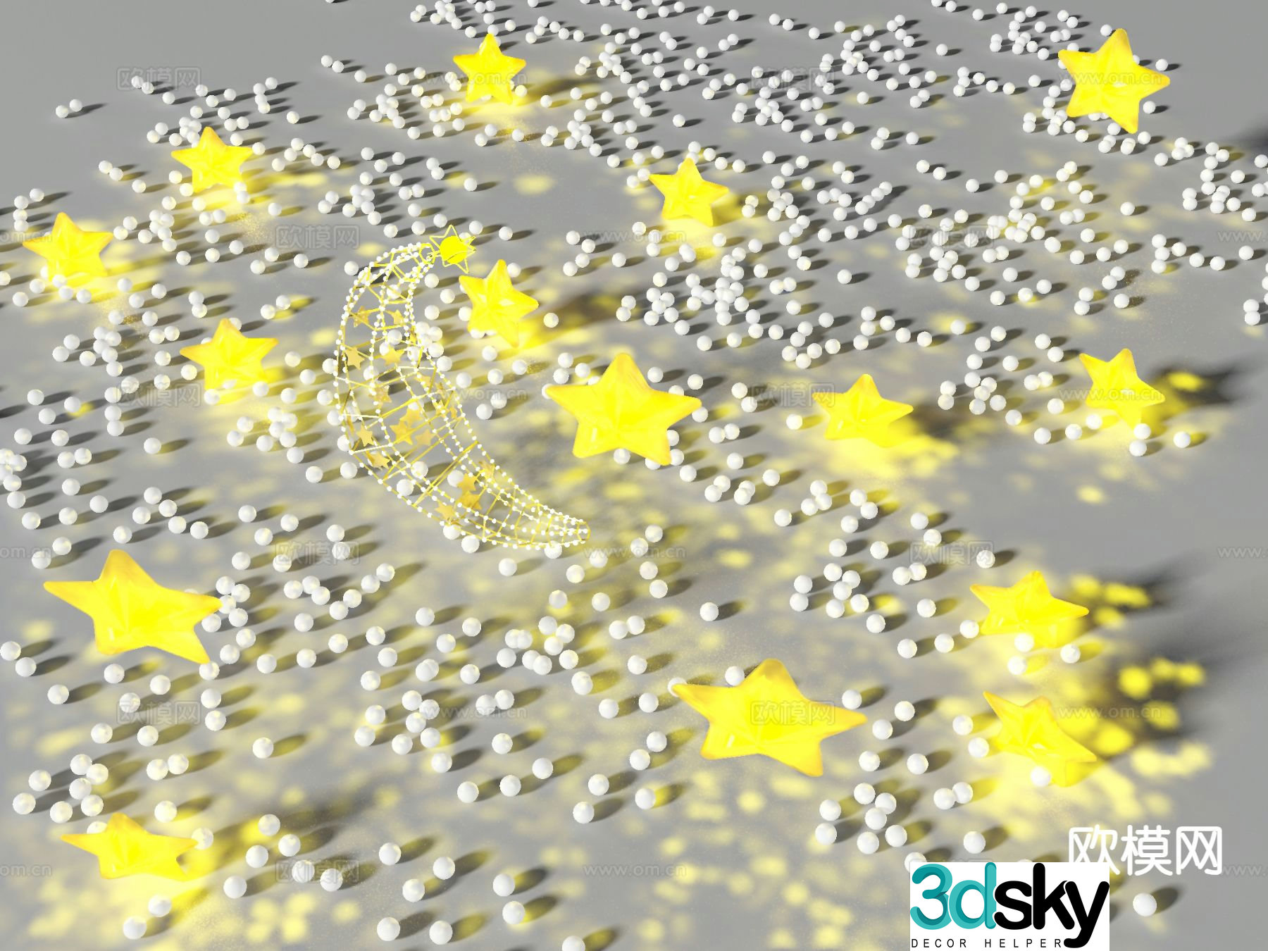 Star decorative lamp atmosphere lamp 3d model