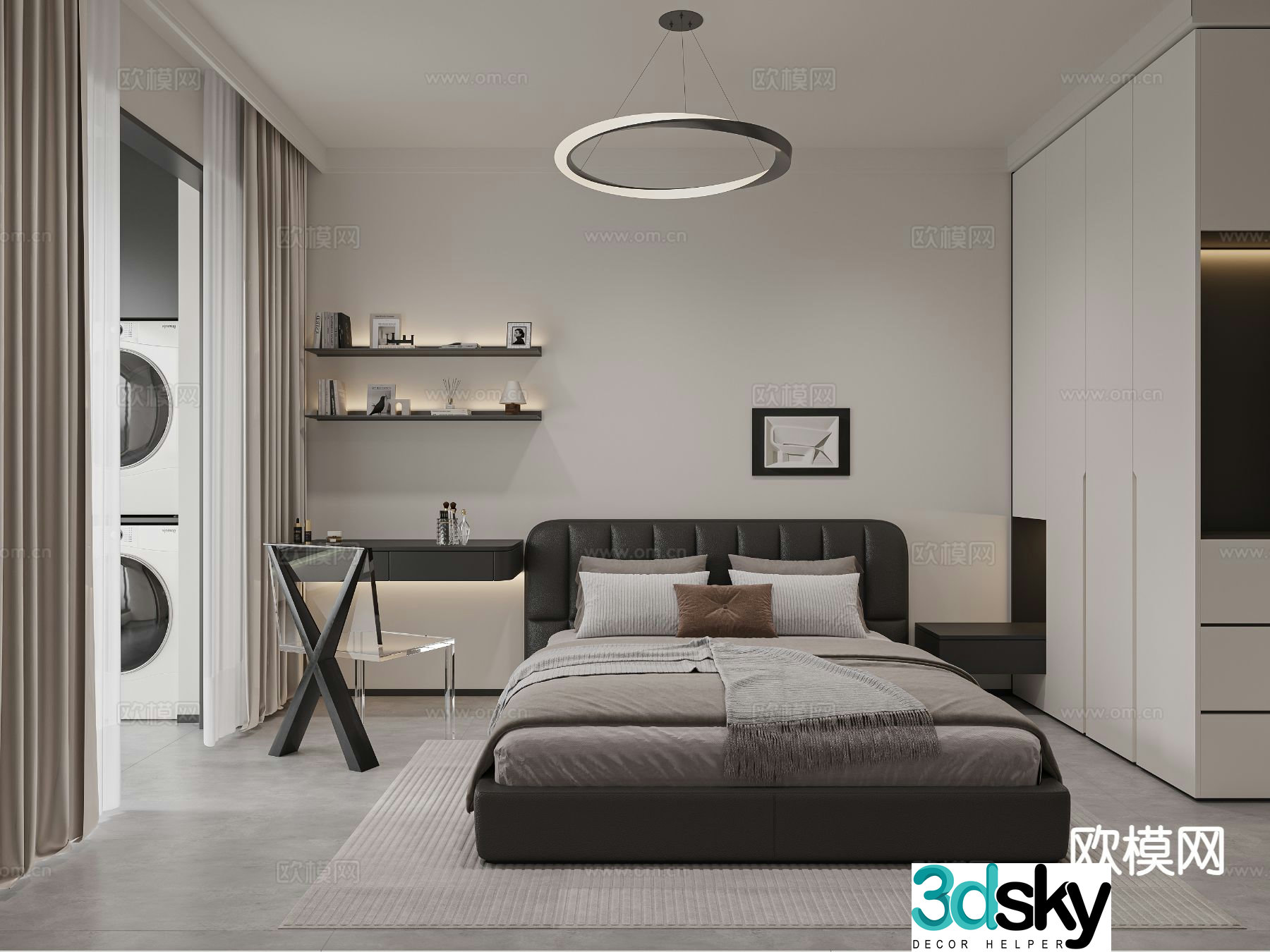 Modern bedroom second bedroom 3d model