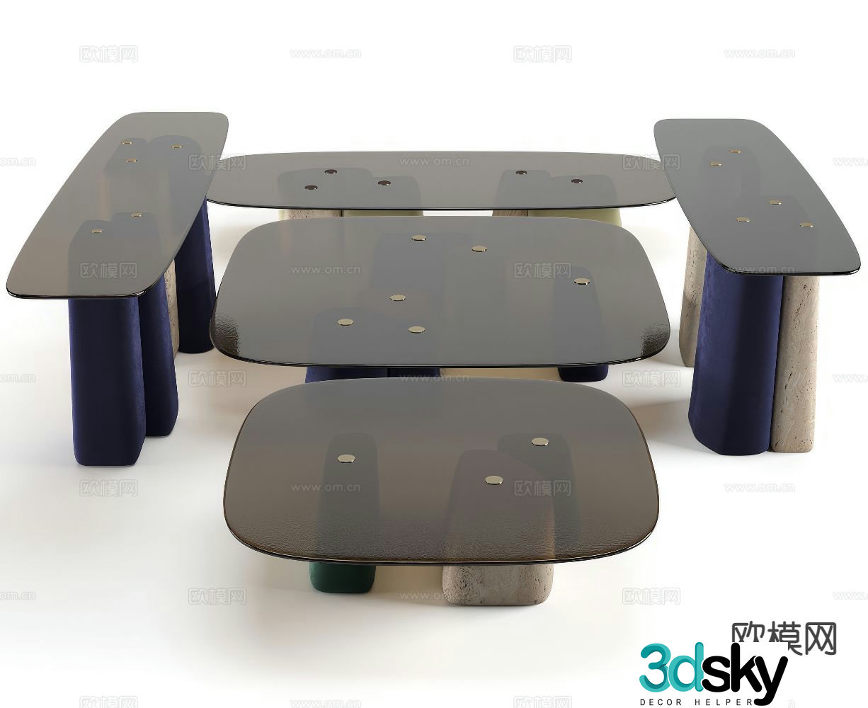 BAXTER glass dining table 3d model
