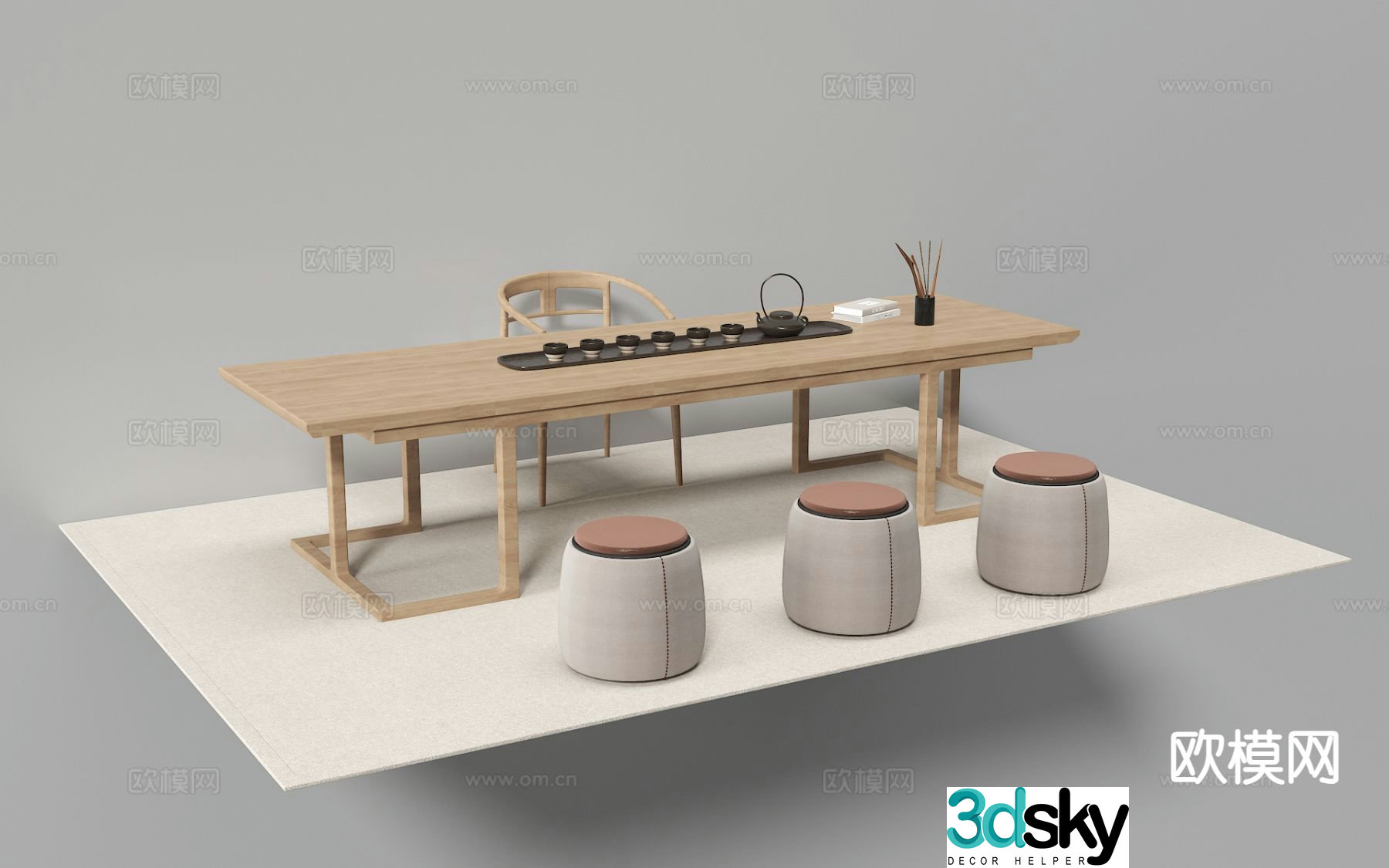 New Chinese style tea table tea table d model