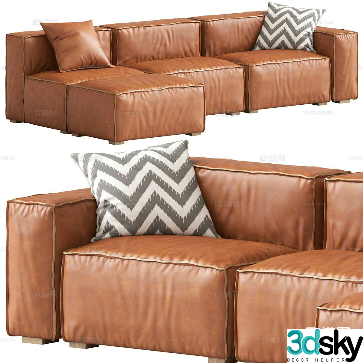 Multi-person sofa corner sofa 3d model