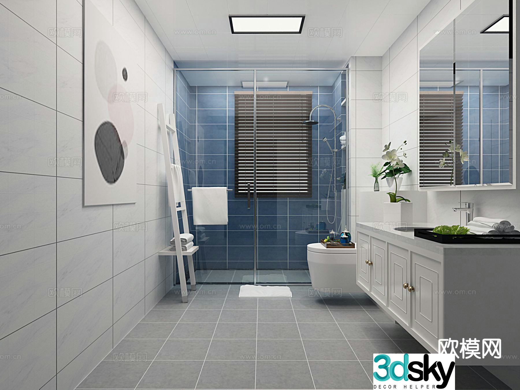 modern bathroom bathroom toilet 3d model