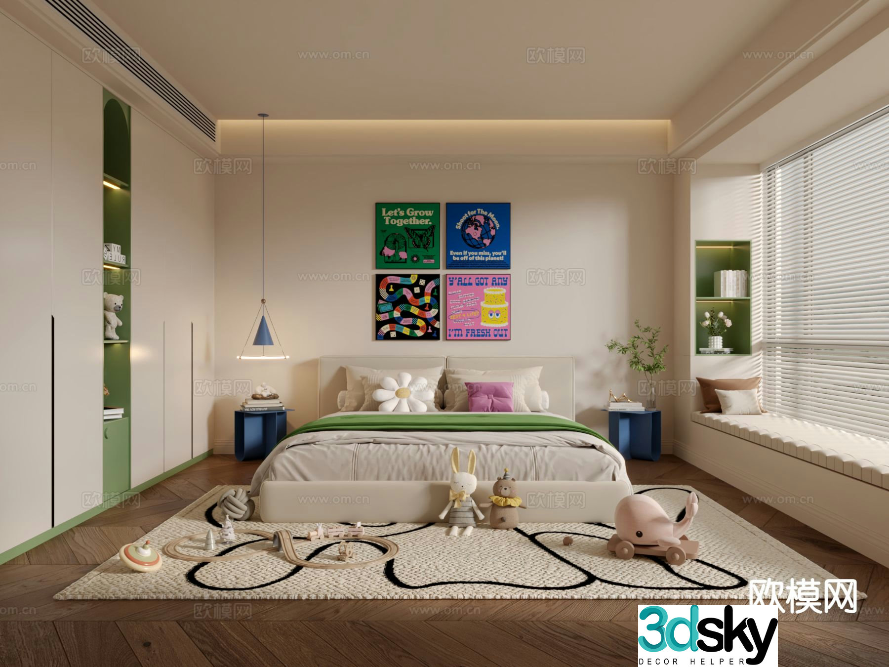 Cream style children’s room girl’s room child’s room 3D model