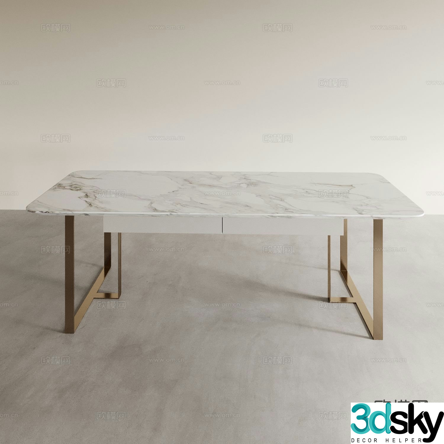 Marble dining table 3d model
