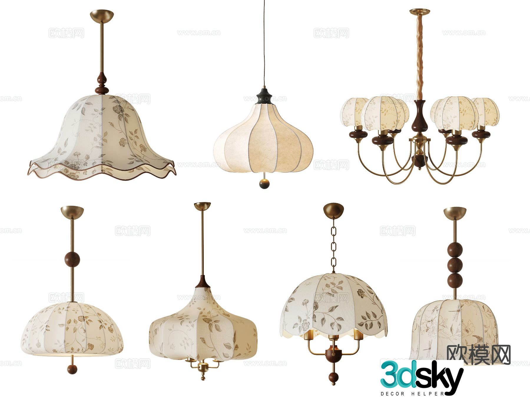 Medieval style chandelier hall chandelier 3d model