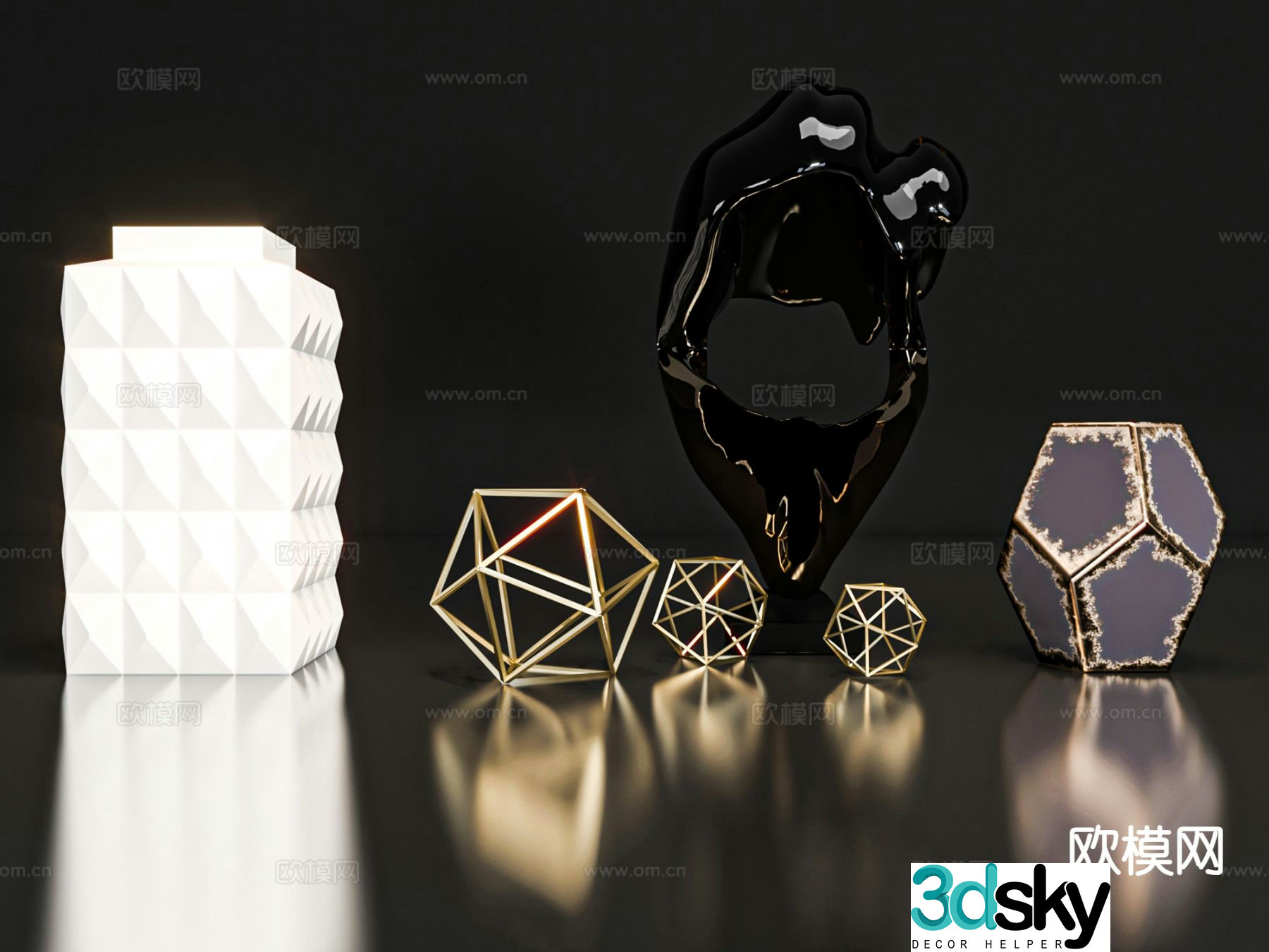 Modern decorations tableware crafts 3d model