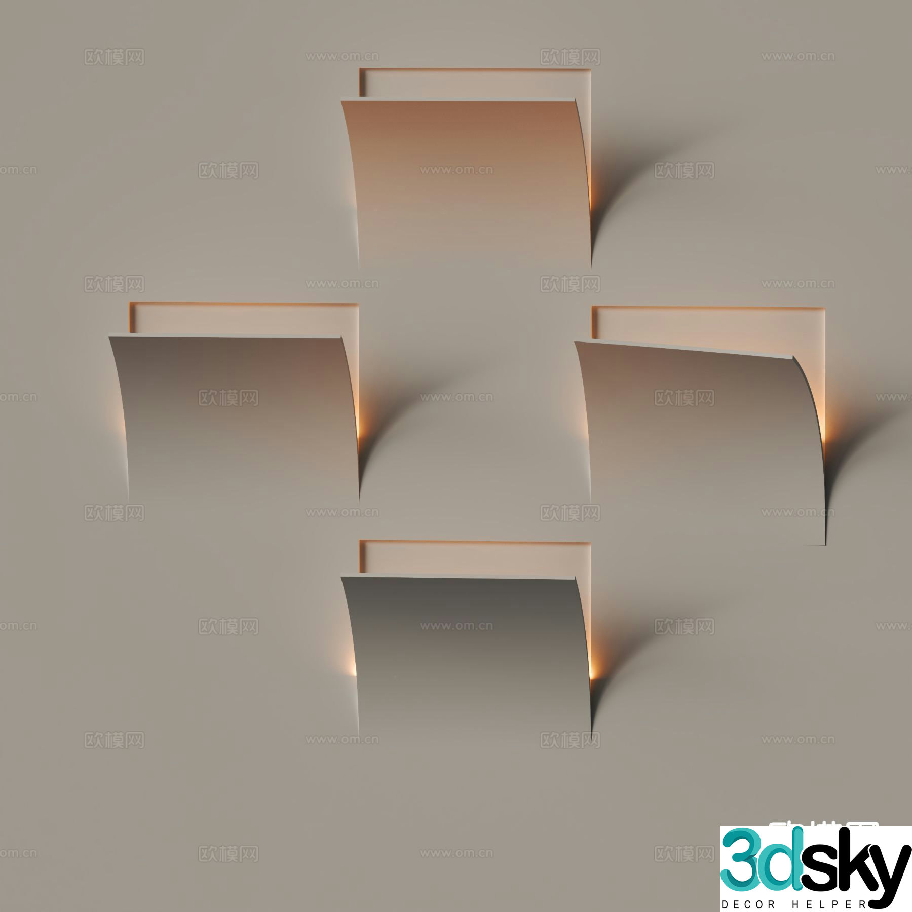 Modern wall lamp plaster lamp 3d model