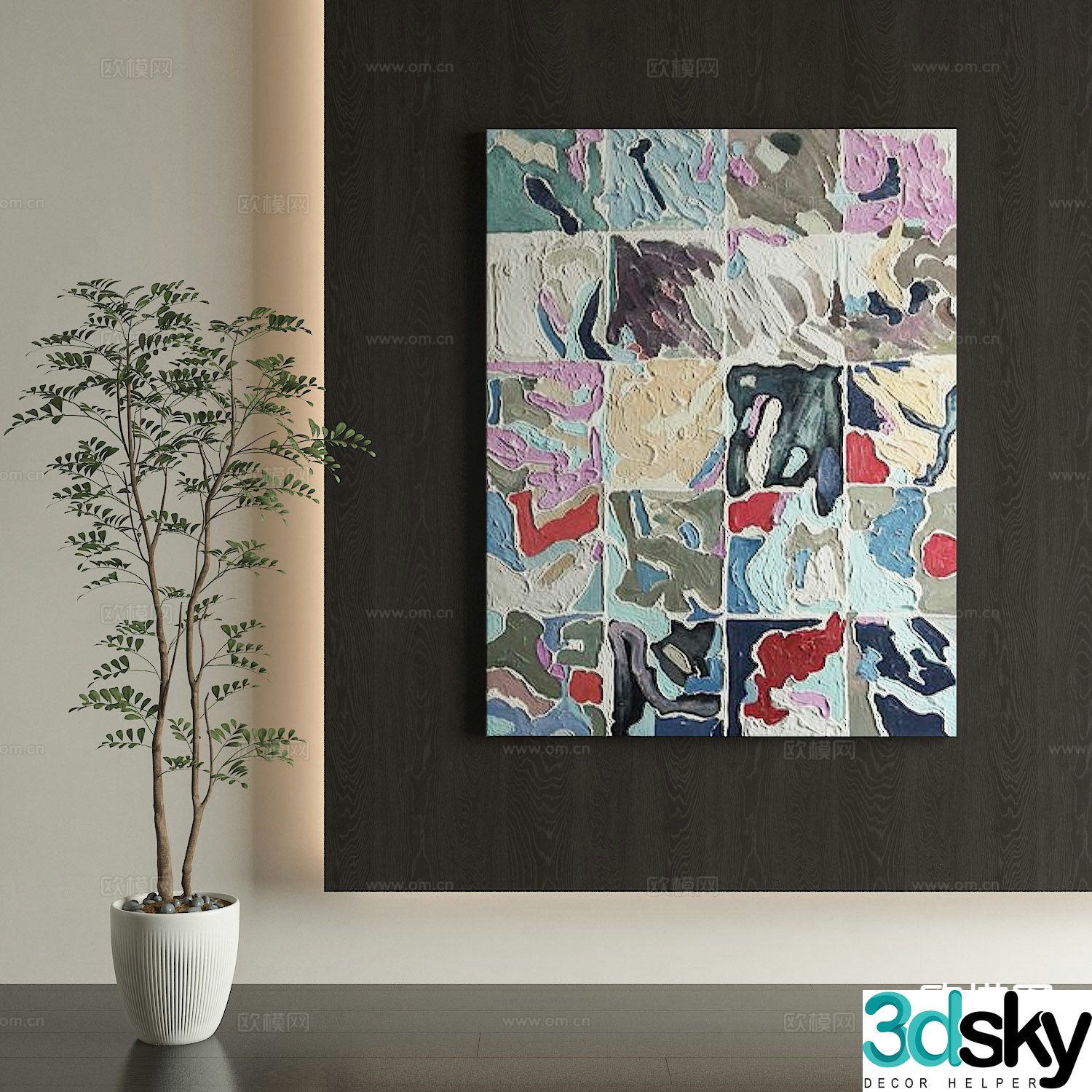 Medieval style art painting texture painting decorative painting 3d model