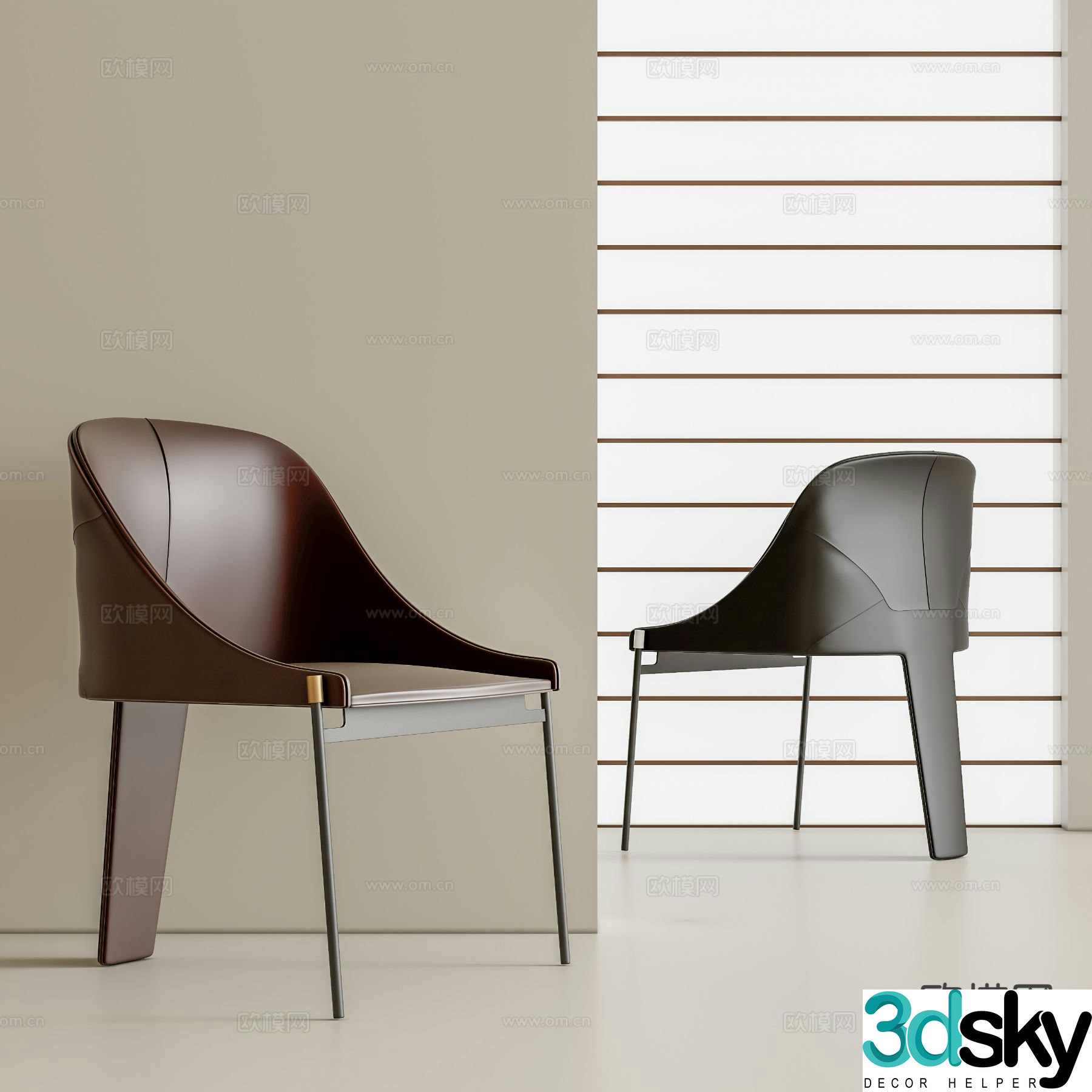 Italian chair dining chair 3d model