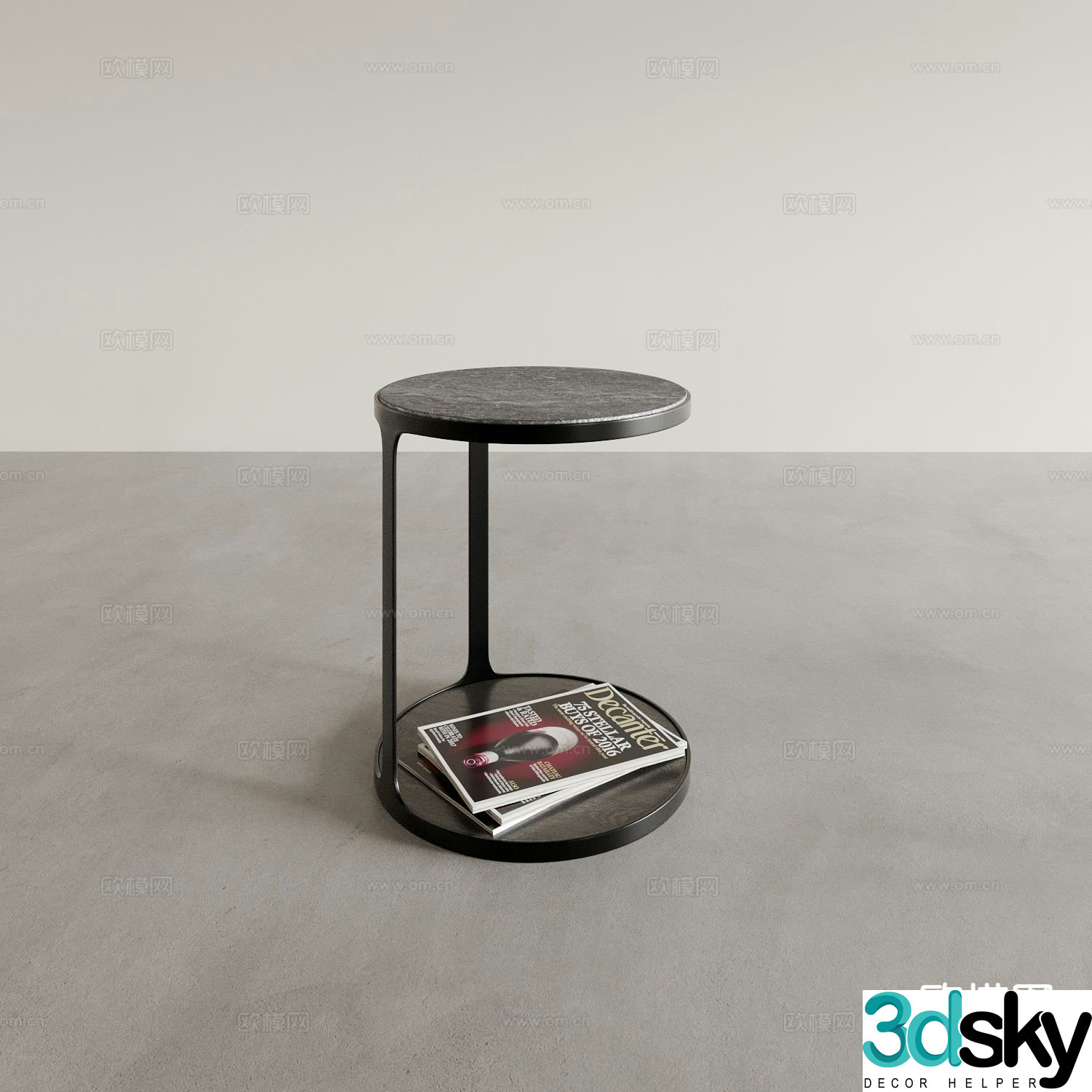 Modern corner table side table round table table table 3D model