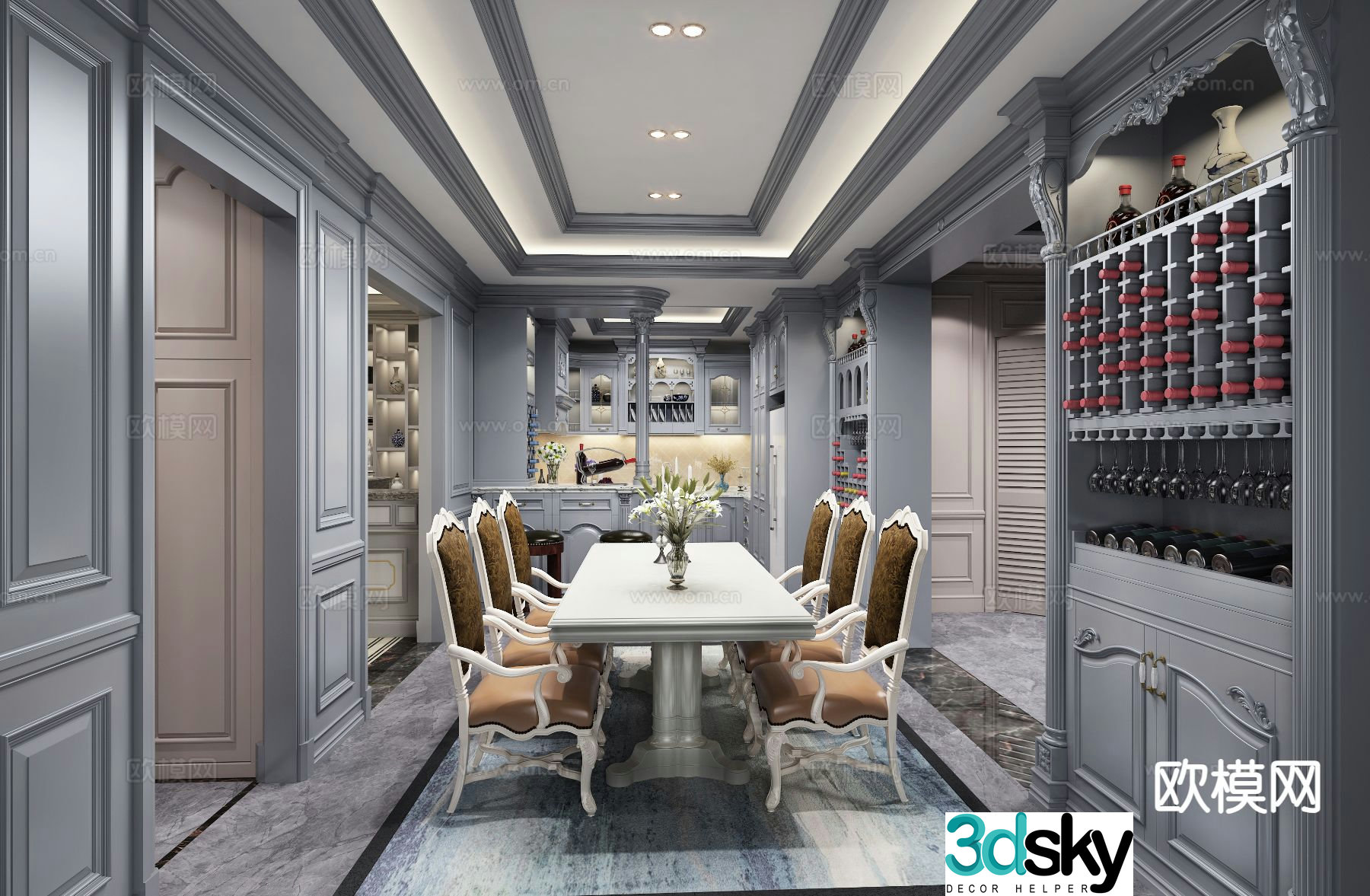 European restaurant 3d model