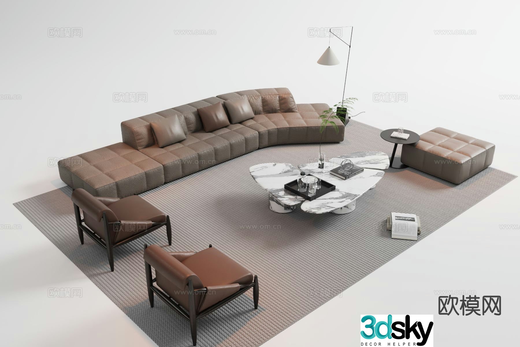 Italian sectional sofa 3d model