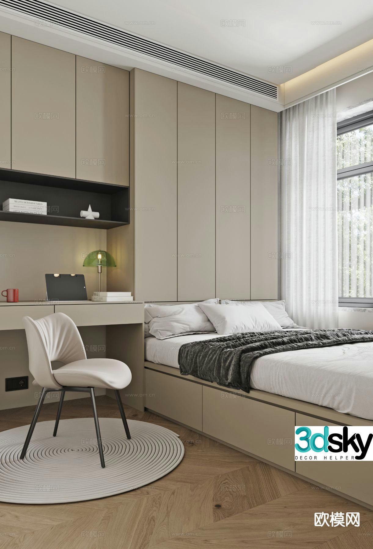 3d model of tatami bedroom and second bedroom