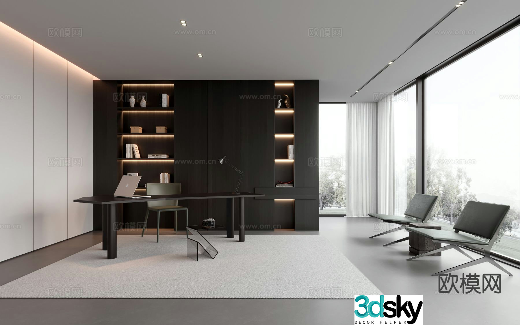 Black and white gray study 3d model