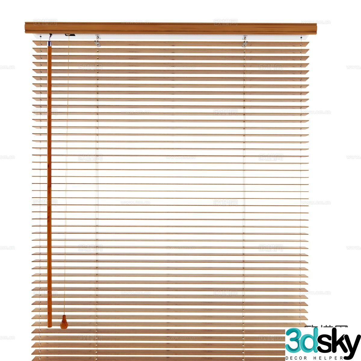 Modern curtains Venetian blinds 3d model