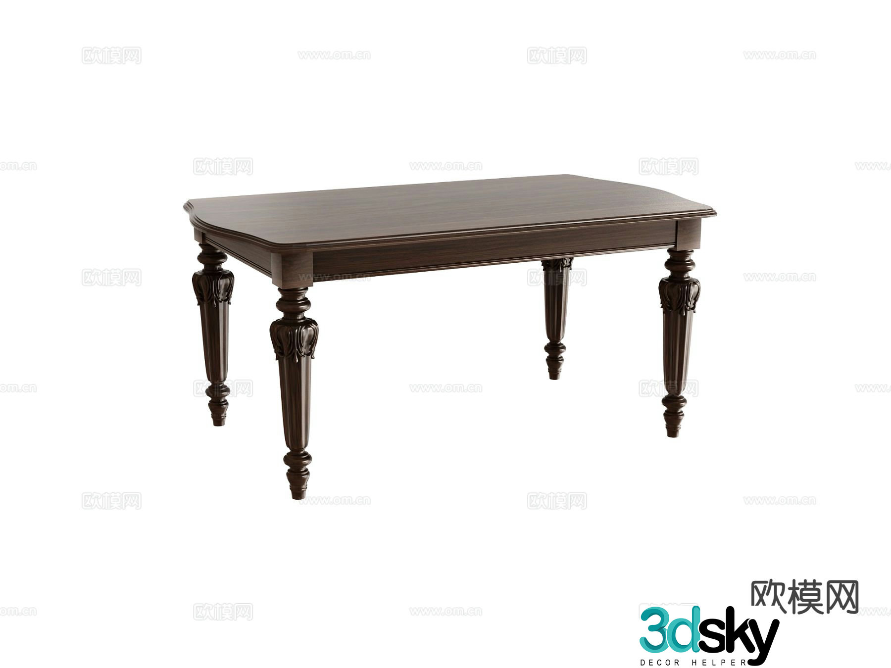 American dining table 3d model