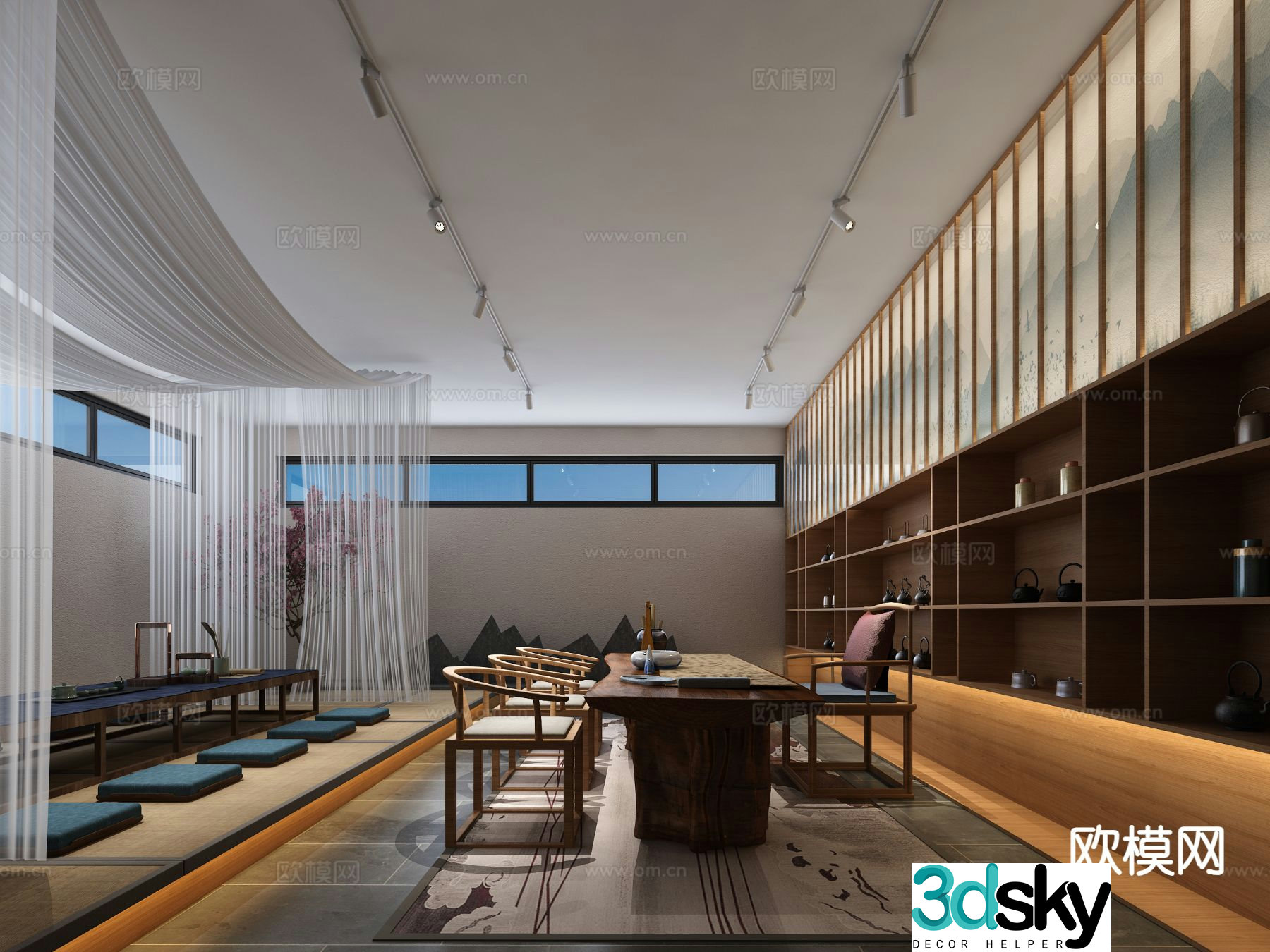 New Chinese tea room 3d model