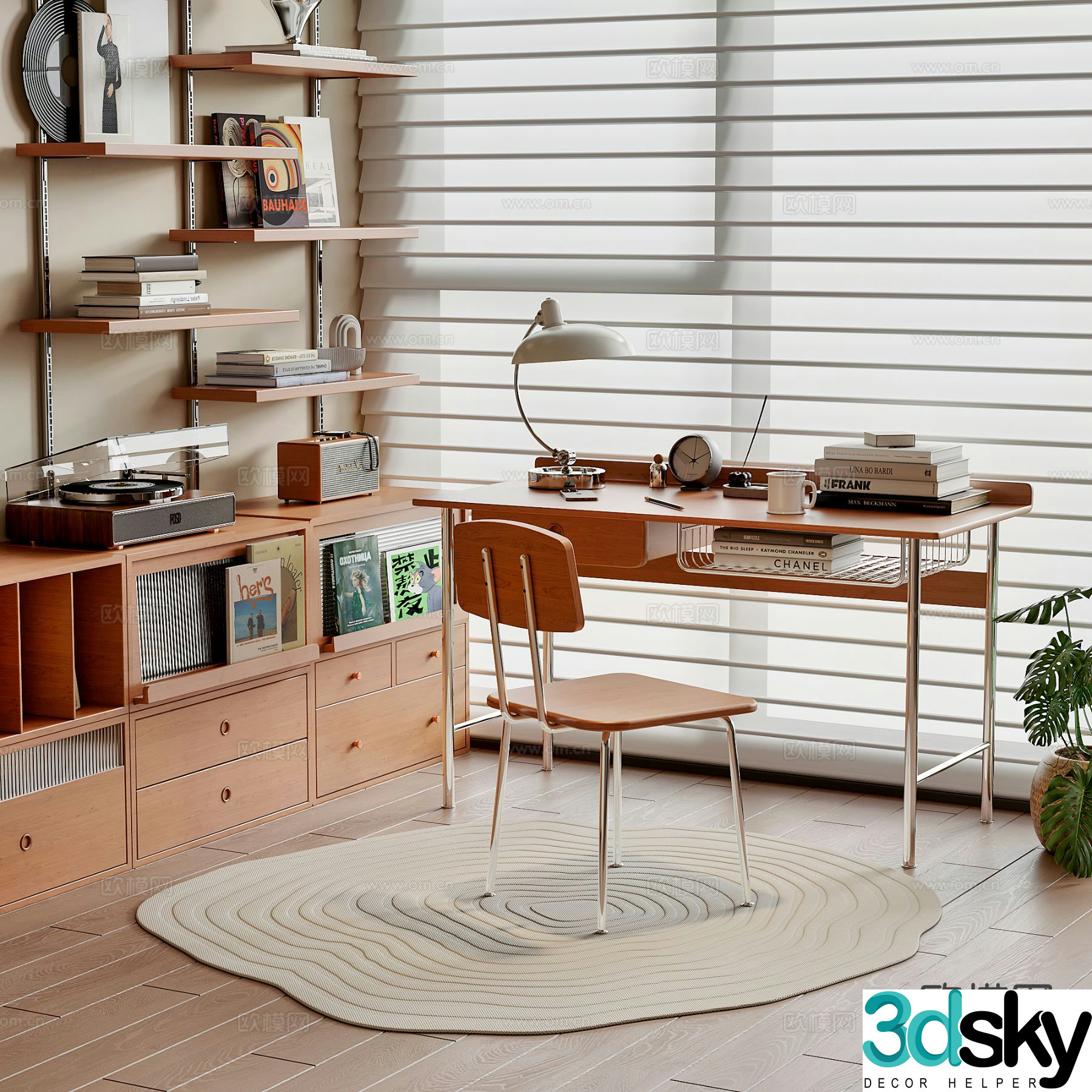 Medieval style desk desk 3d model