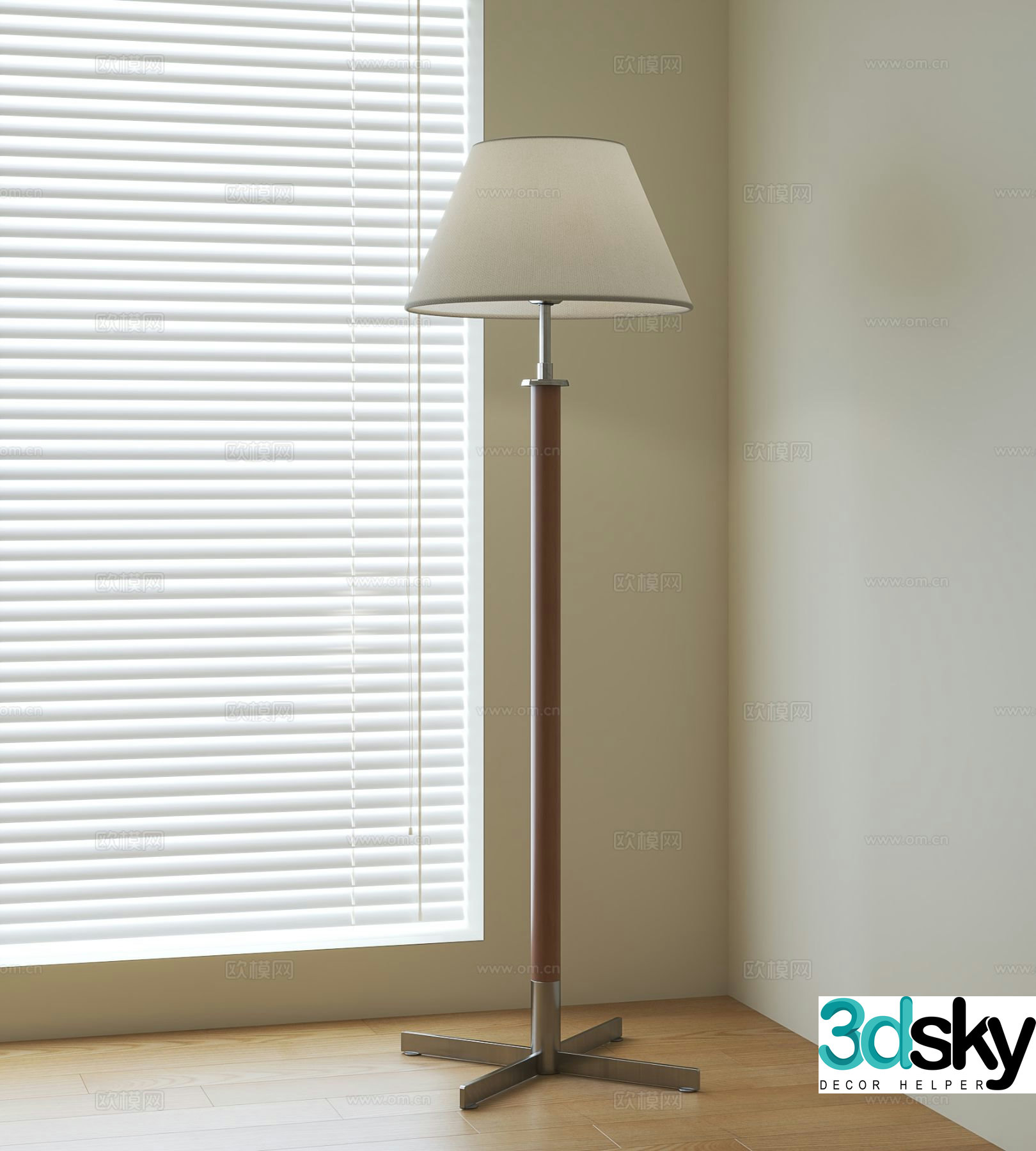 Medieval style floor lamp 3d model