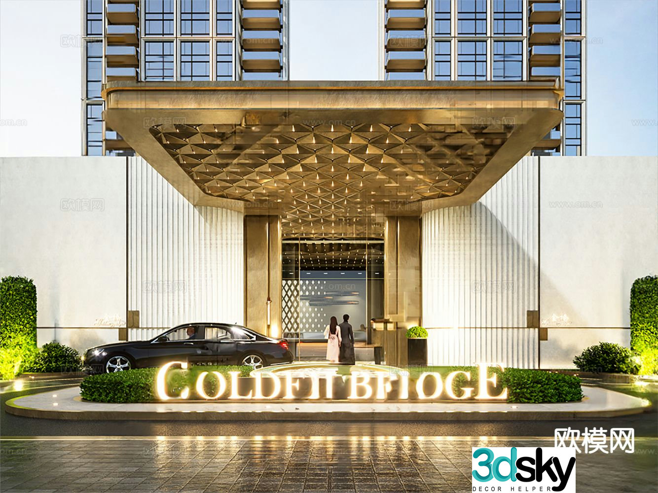 Affordable luxury high-rise residential Shanghai-style mansion Greentown Shanghai-style 3D model