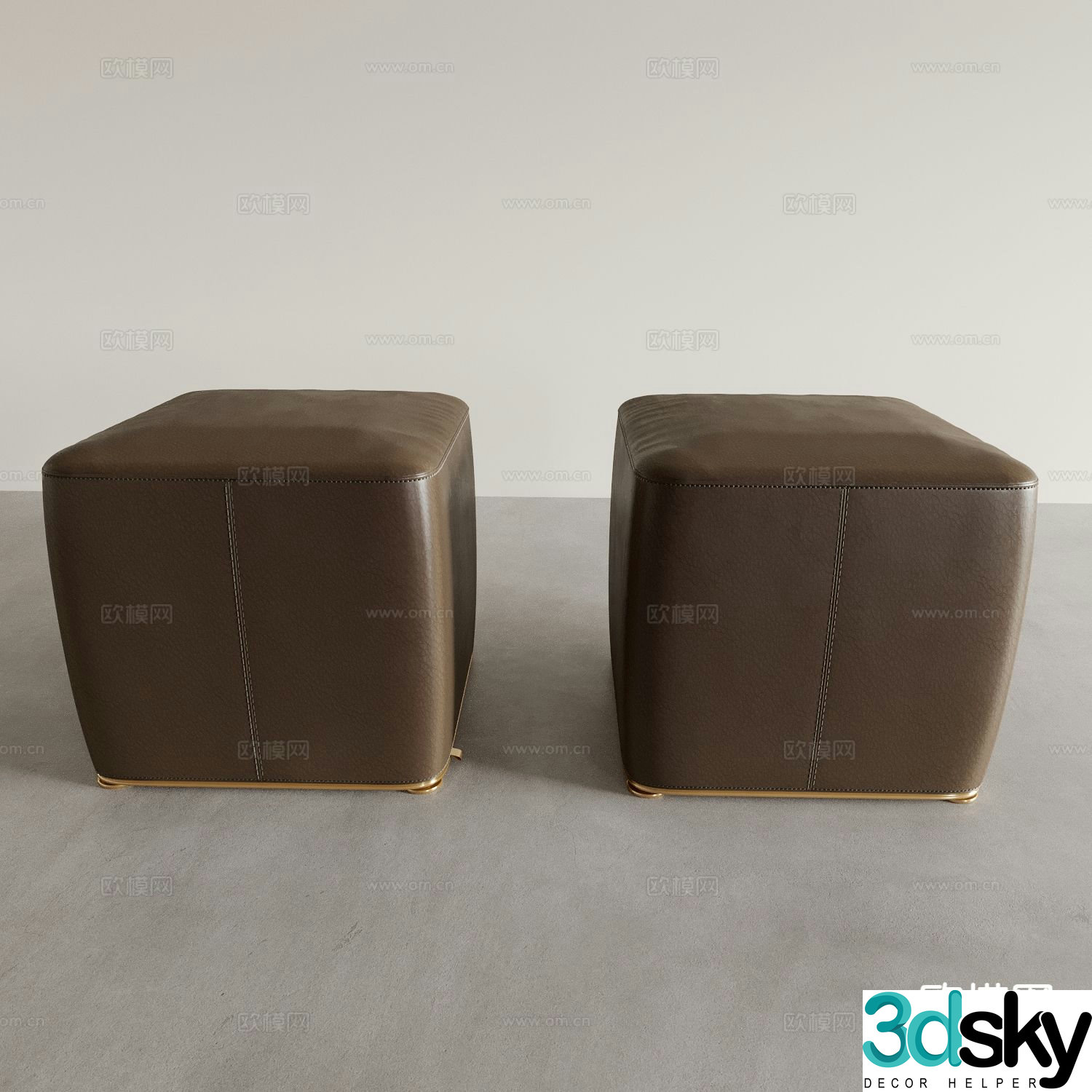 Square stool dressing stool shoe changing stool sofa stool 3D model
