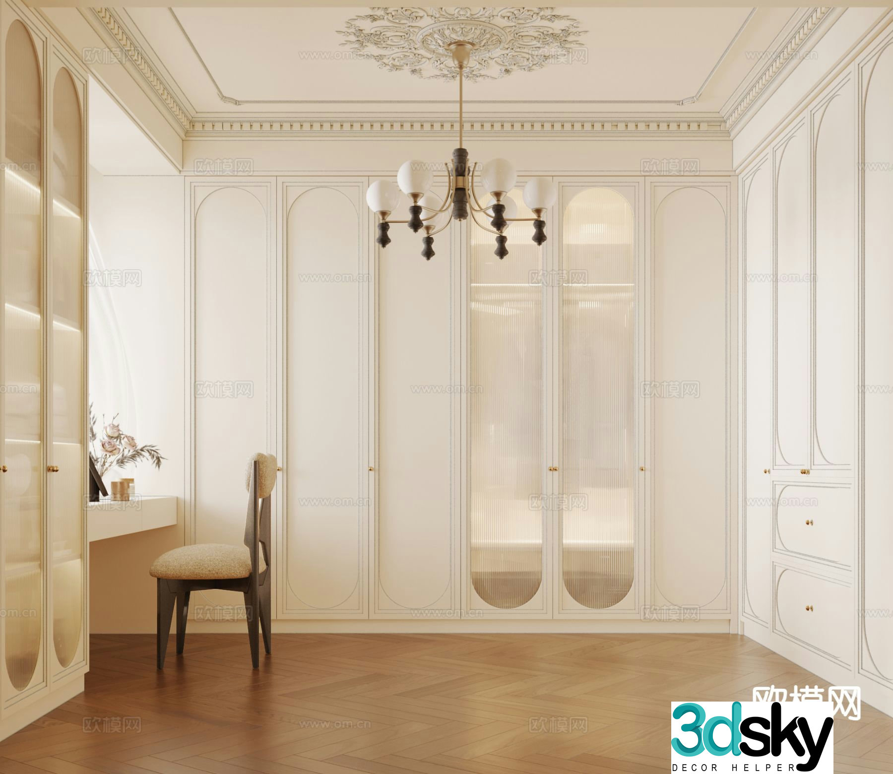 French cloakroom 3d model