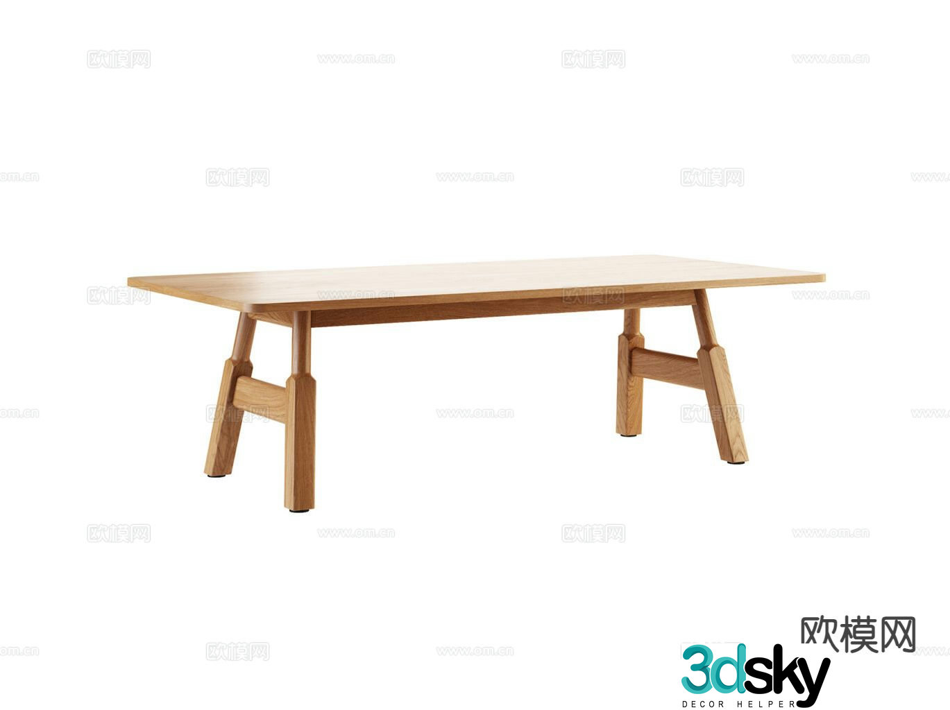 Wabi-sabi dining table strip dining table 3d model