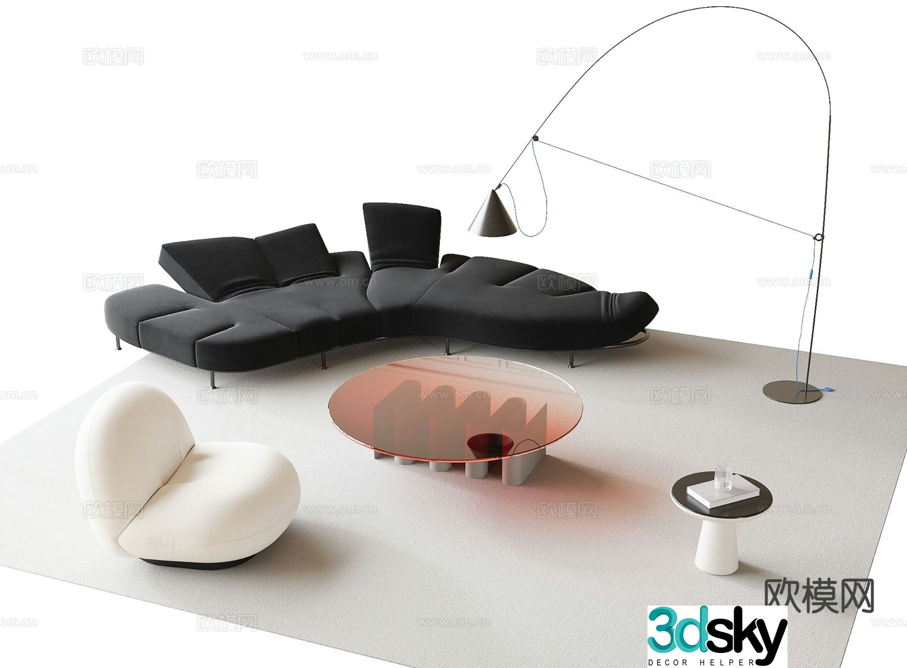 Modern sectional sofa 3d model