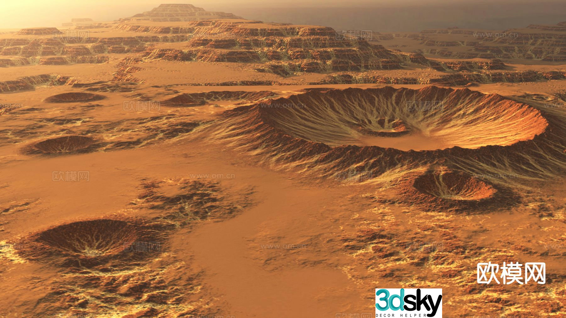 Modern Mars Earth surface 3d model