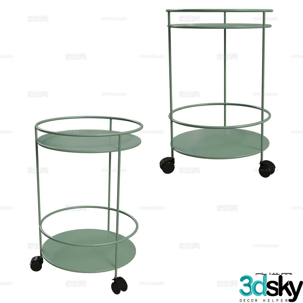 Fermob movable side table round table table table 3d model
