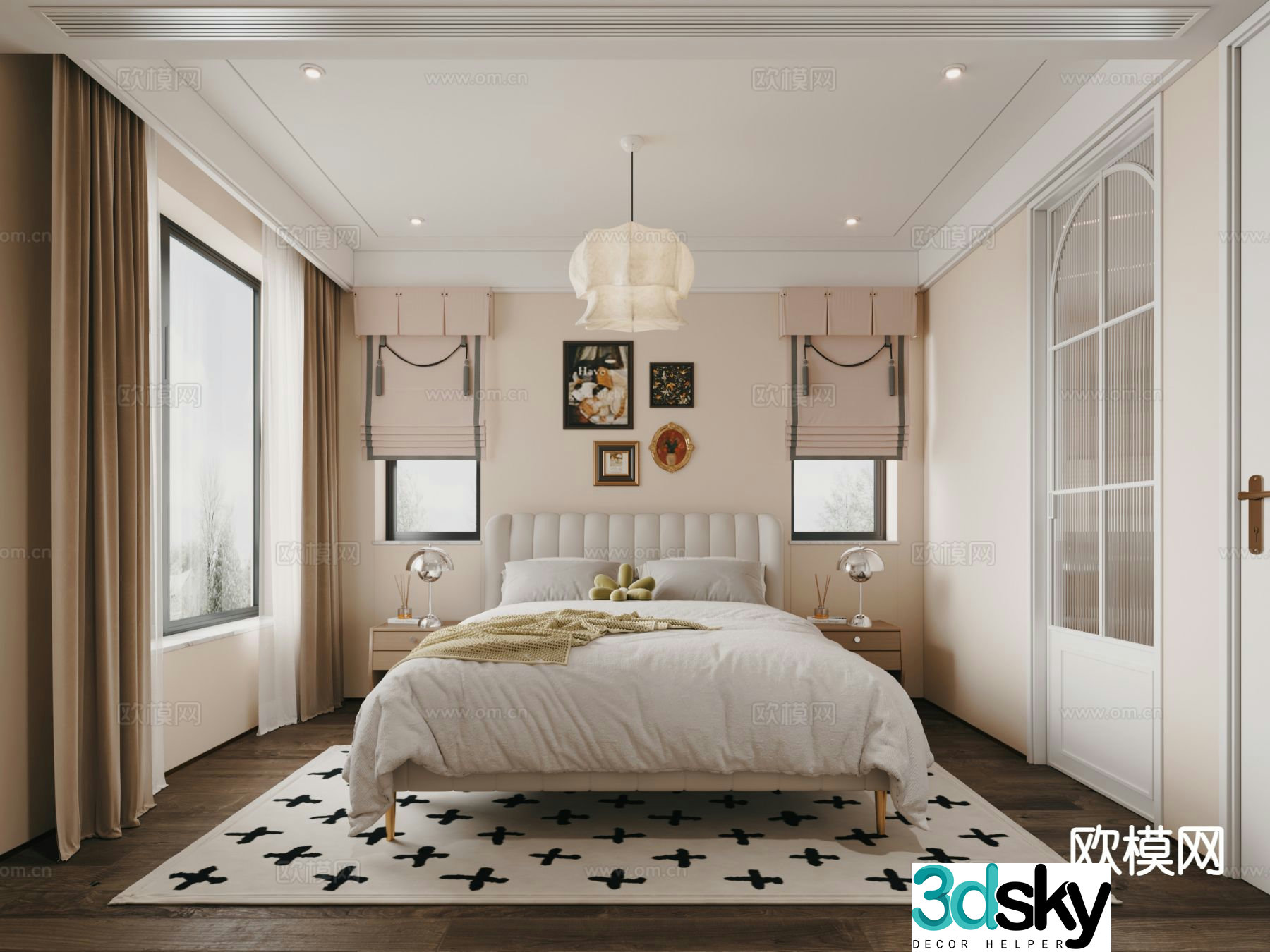 Modern bedroom master bedroom 3d model