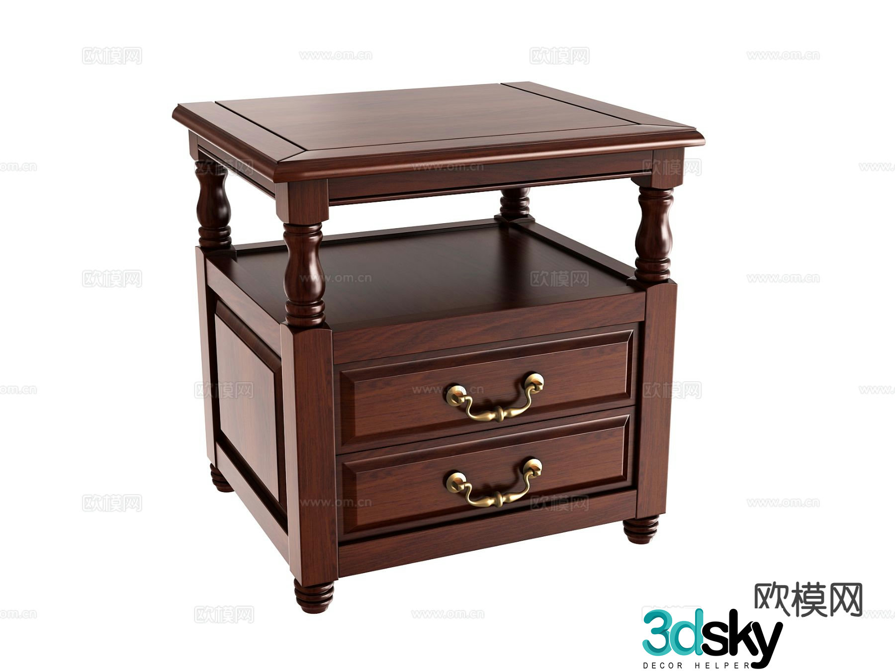 New Chinese style bedside table 3d model