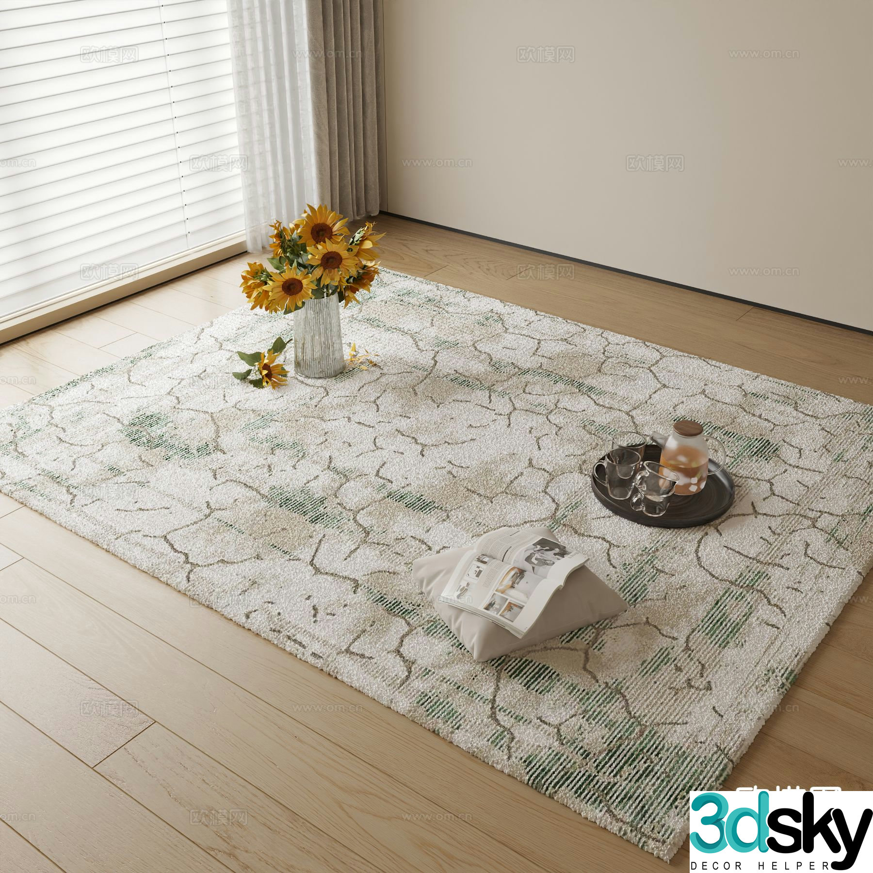 Modern patterned carpet 3d model