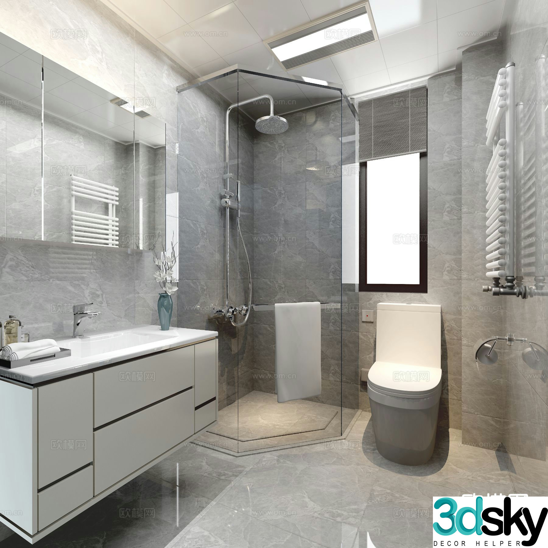 Modern bathroom bathroom toilet 3d model