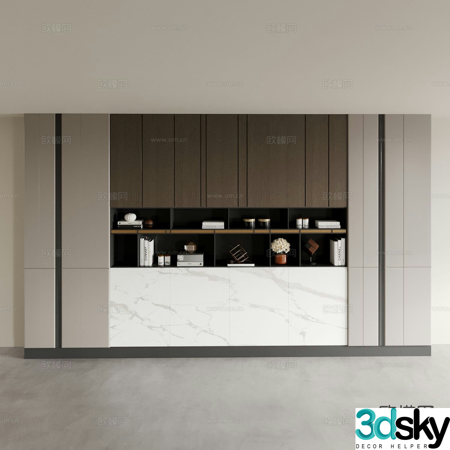 Modern decorative cabinet display cabinet 3d model