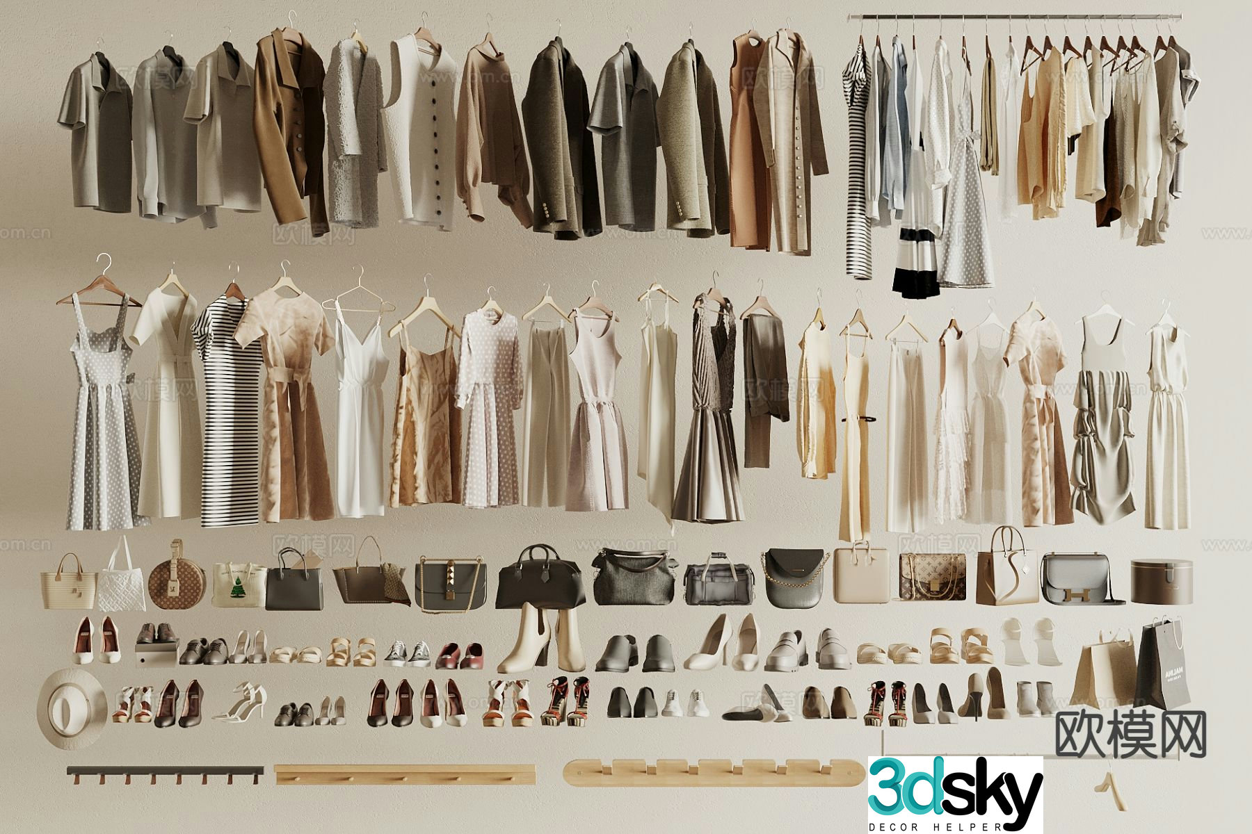 clothes bag shoes skirt hanger 3d model