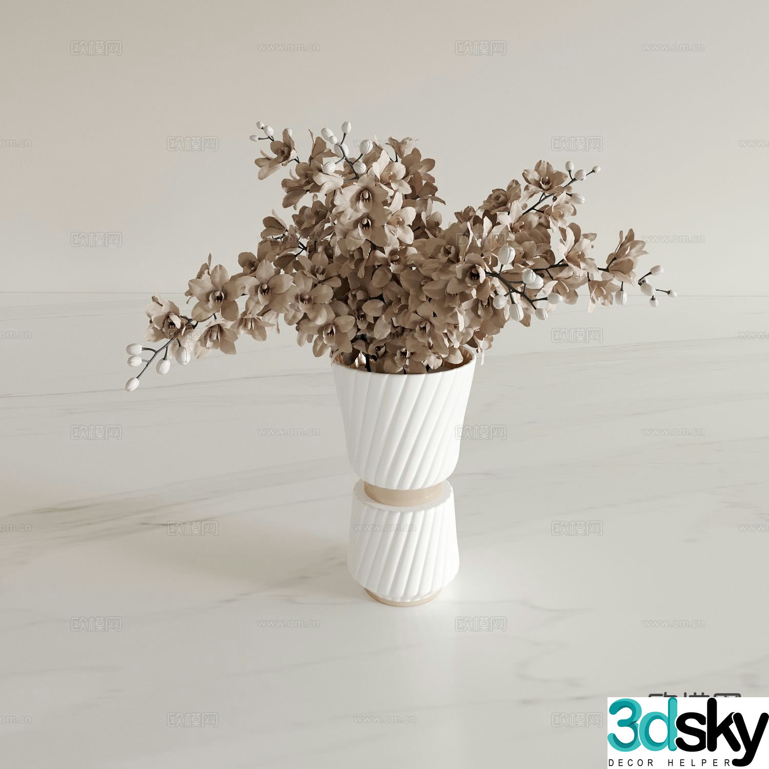 vase floristry flower flower arrangement 3d model