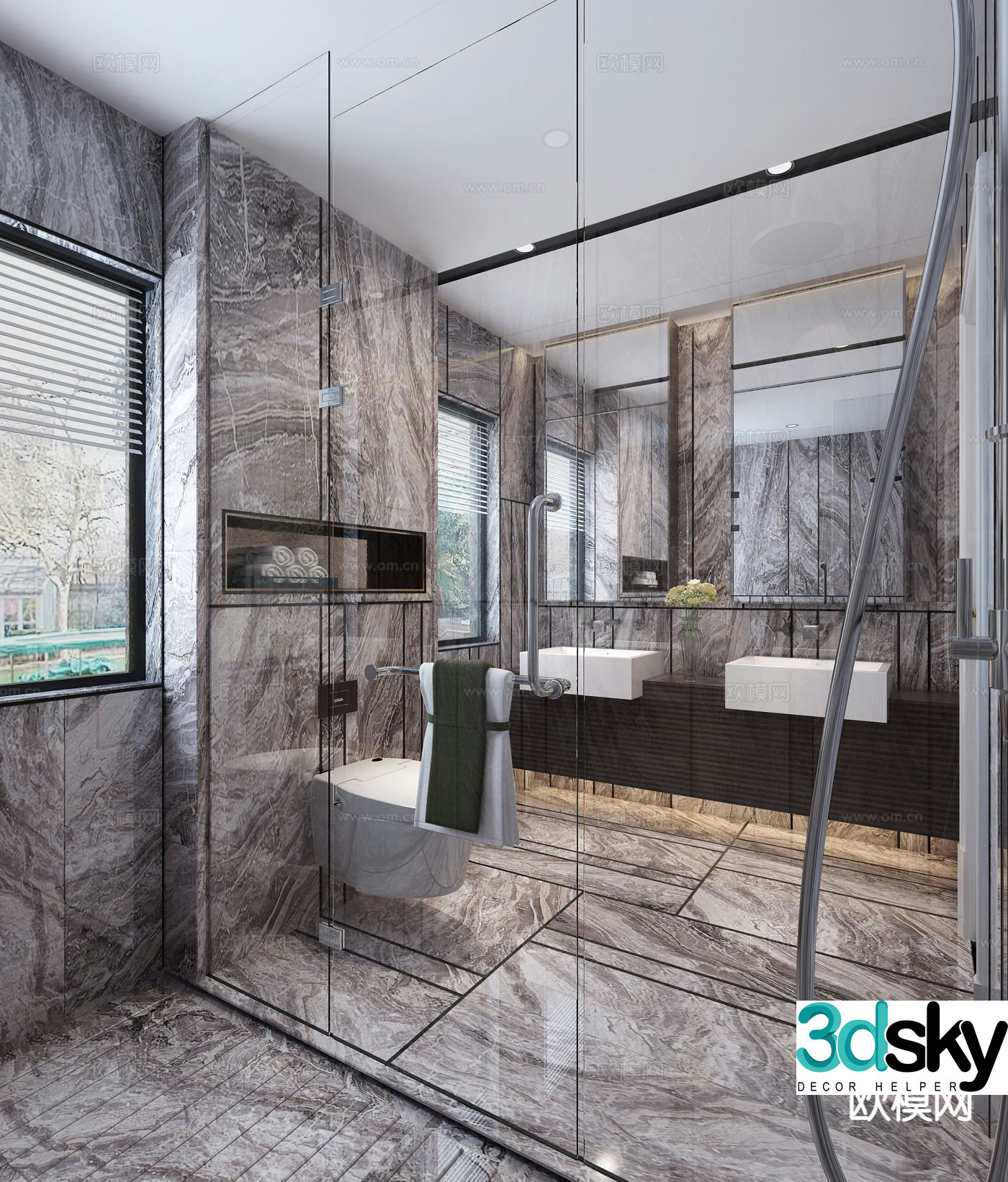 Modern bathroom bathroom toilet 3d model