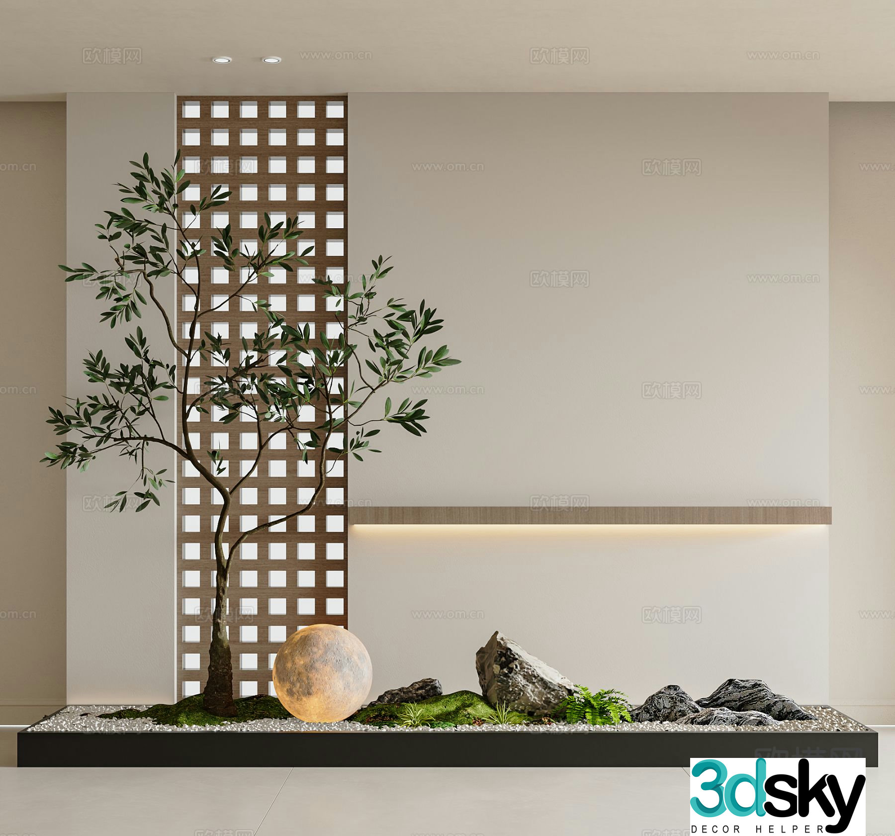 Indoor landscape plant landscaping 3d model