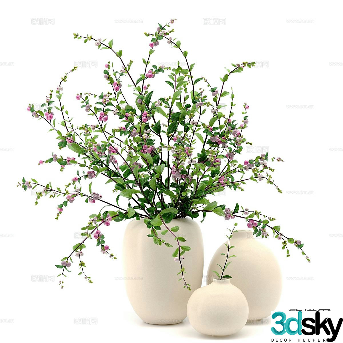 vase floral arrangement flower arrangement flowers 3d model