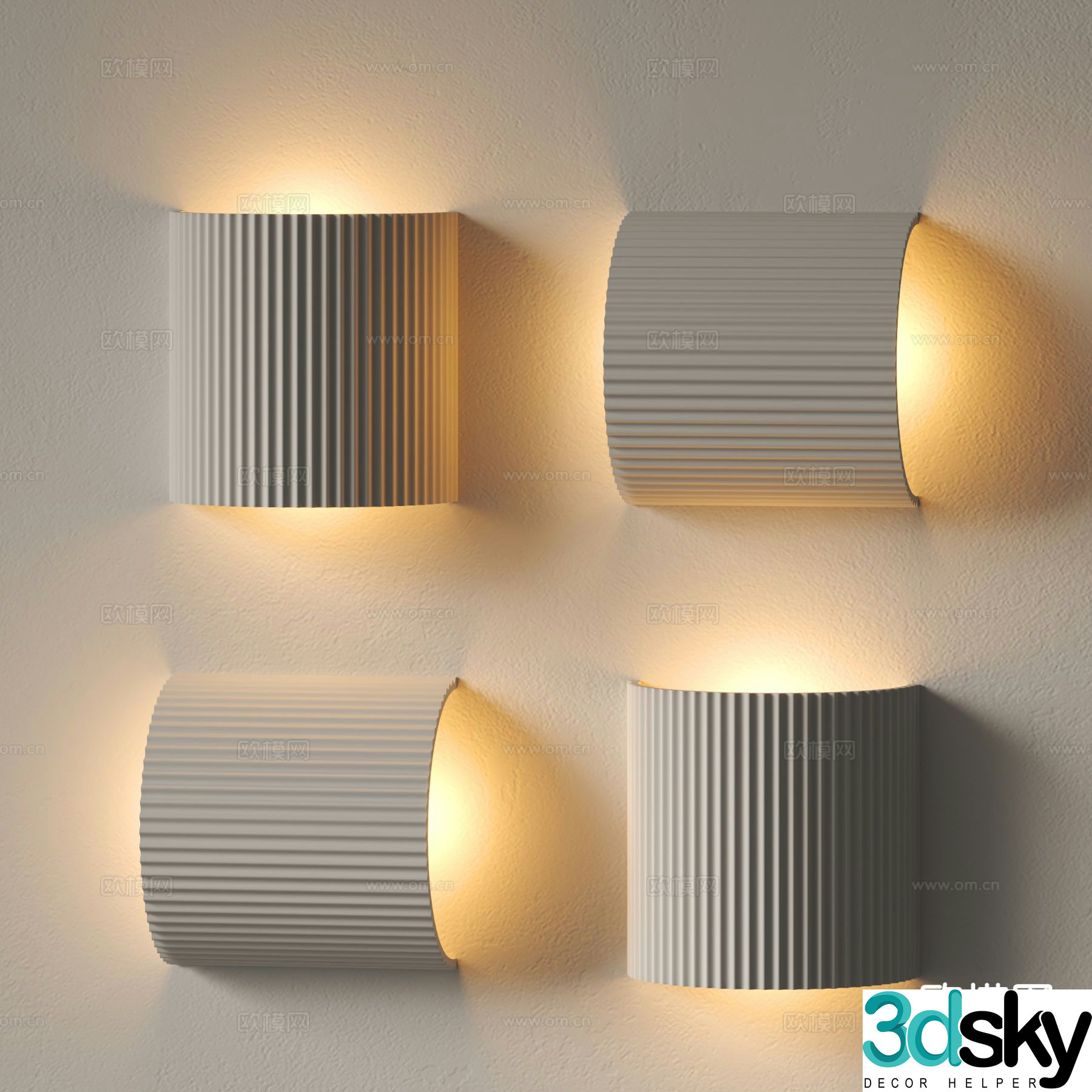 Plaster wall light wall light 3d model