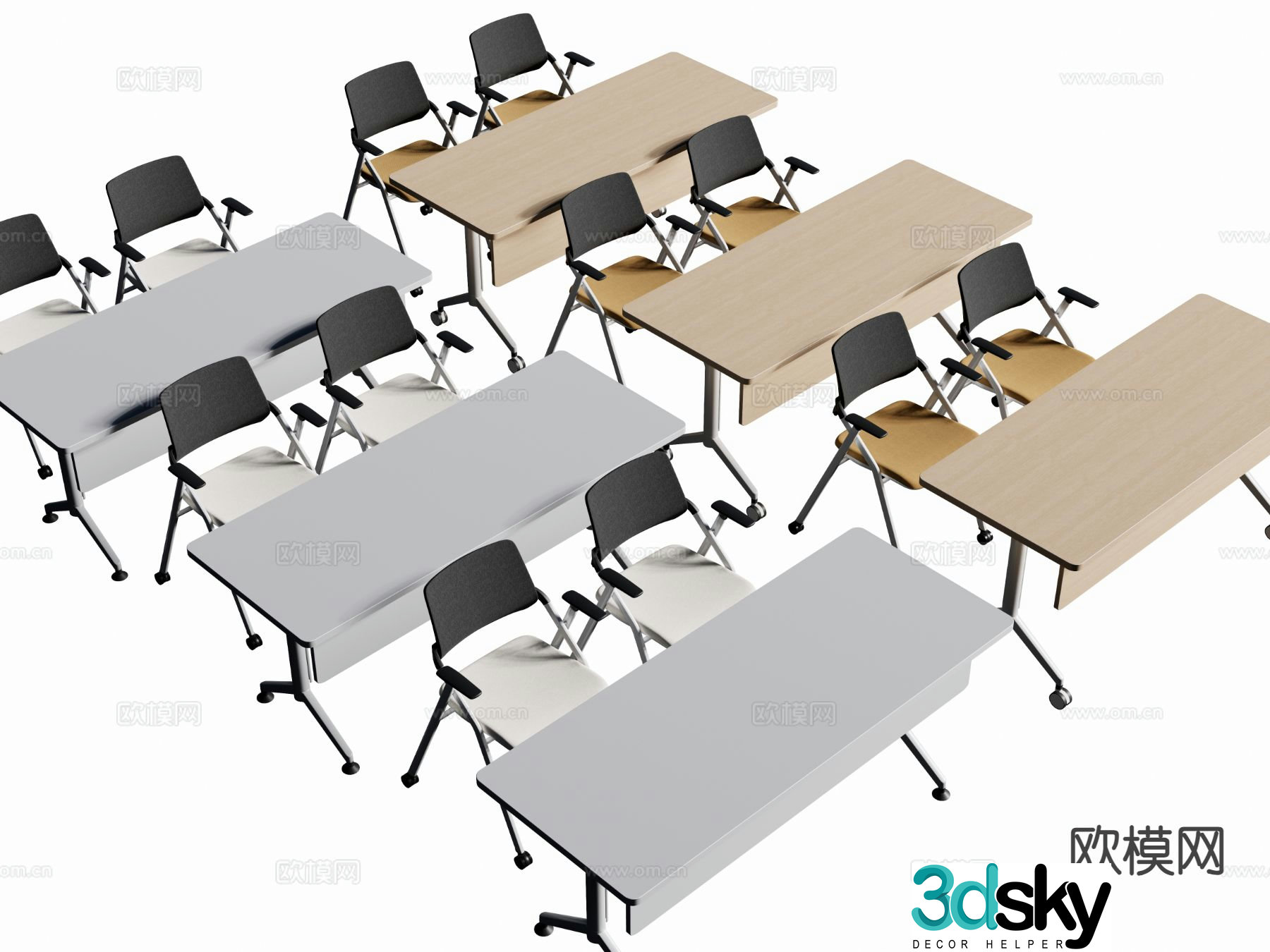 Modern conference tables and chairs training tables and chairs 3d model
