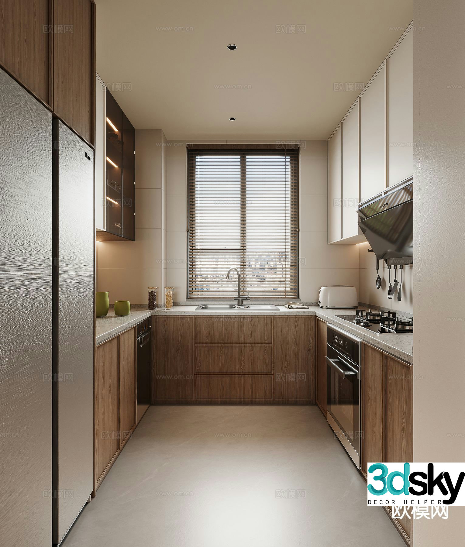 Medieval style kitchen cabinet 3d model