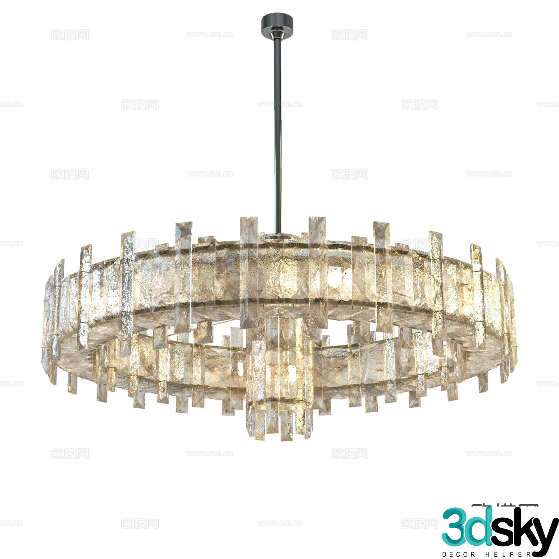 Modern crystal chandelier 3d model