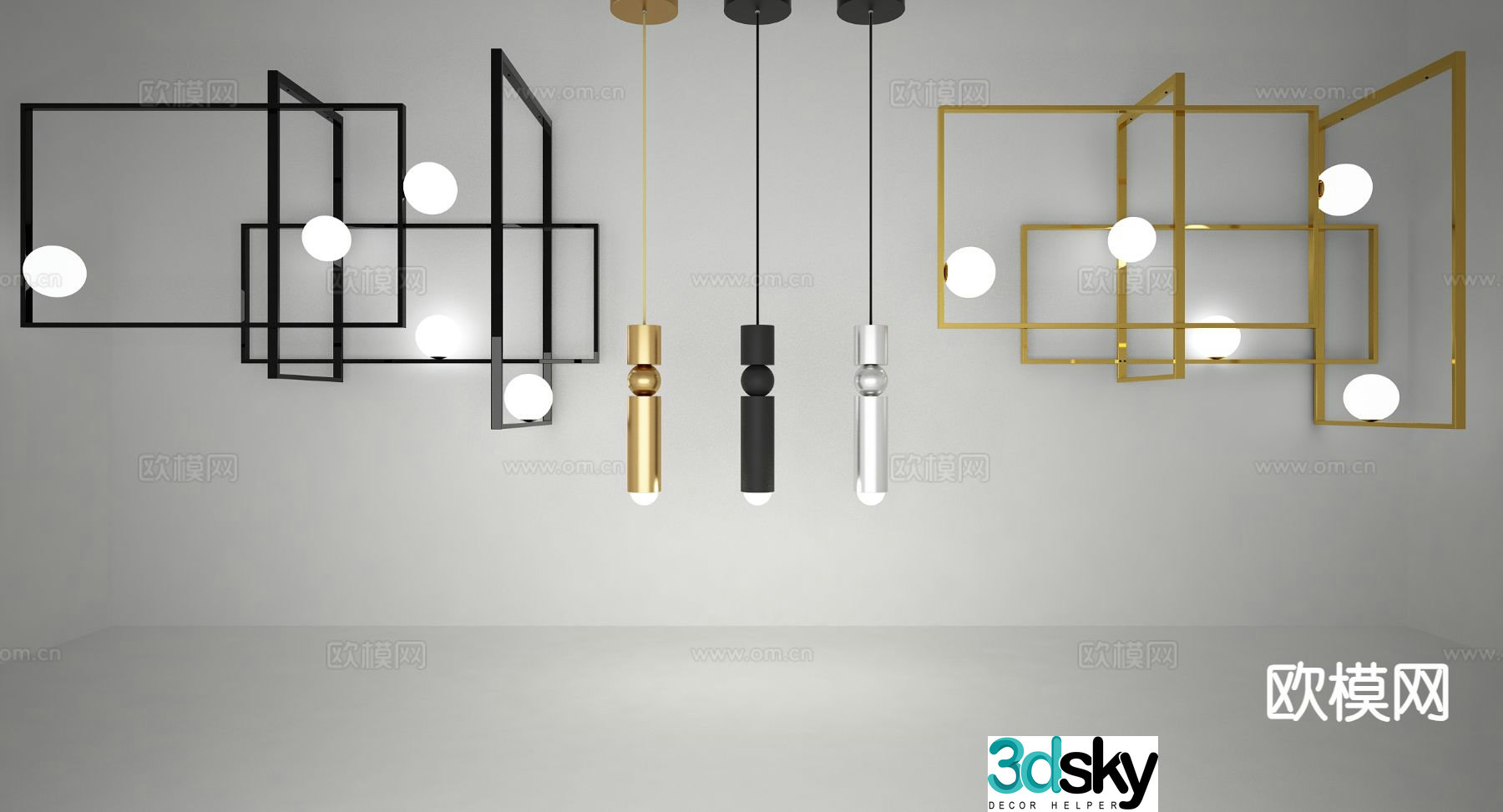 Light luxury chandelier hall chandelier 3d model